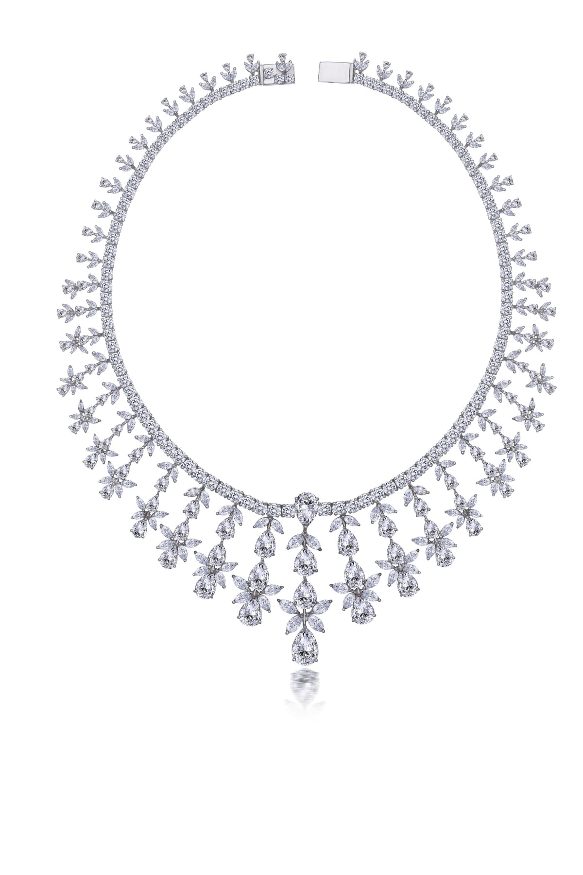 Bridal White Multi Shaped Necklace
