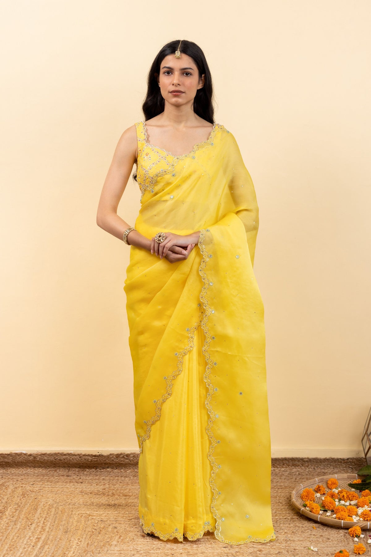 Chrome Yellow Chokor Blouse Set