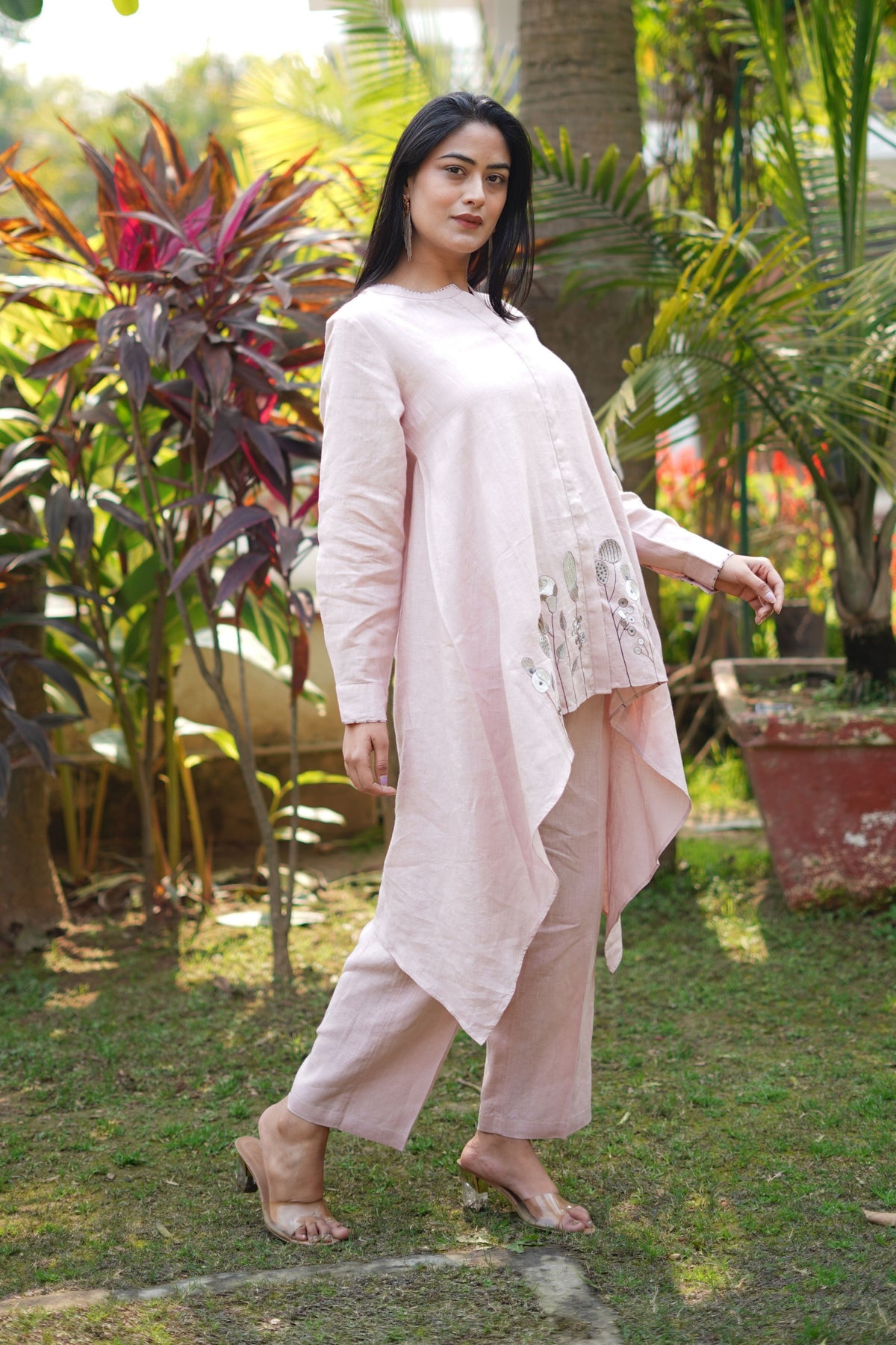 Light Pink Highlow Tunic