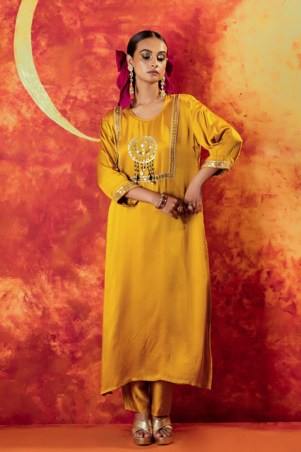Mahi Mustard Straight Kurta Set
