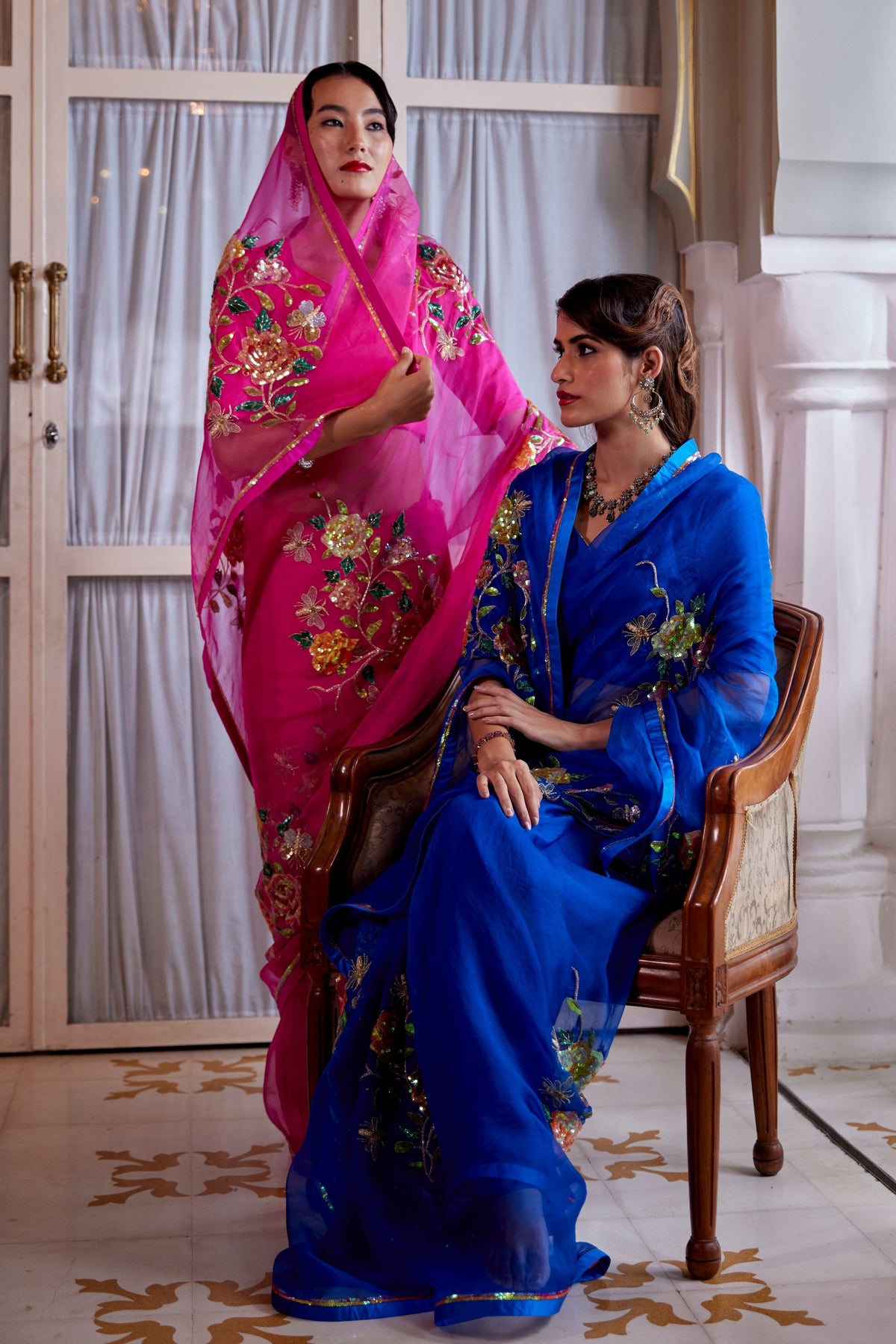 Raziya Hot Pink Saree