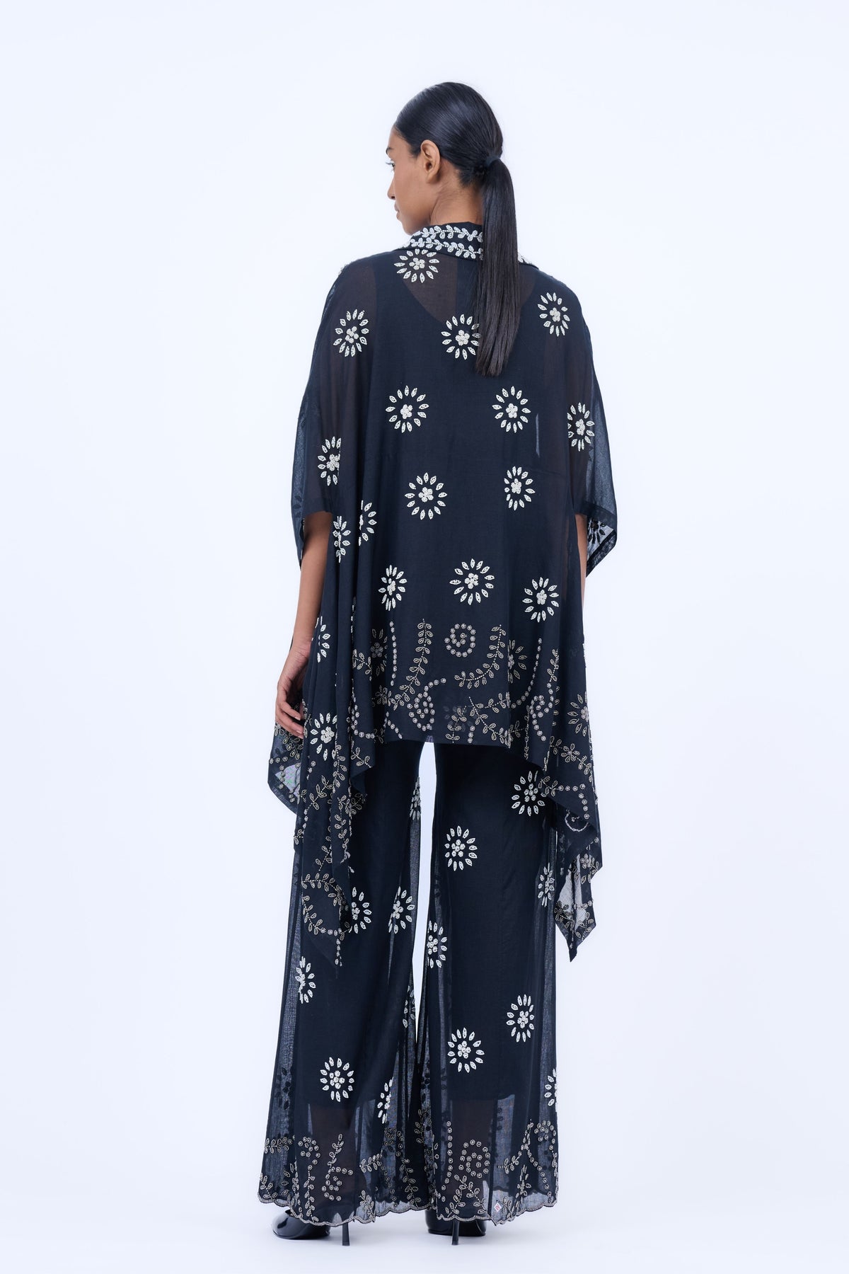Black &amp; Silver Cotton Cape