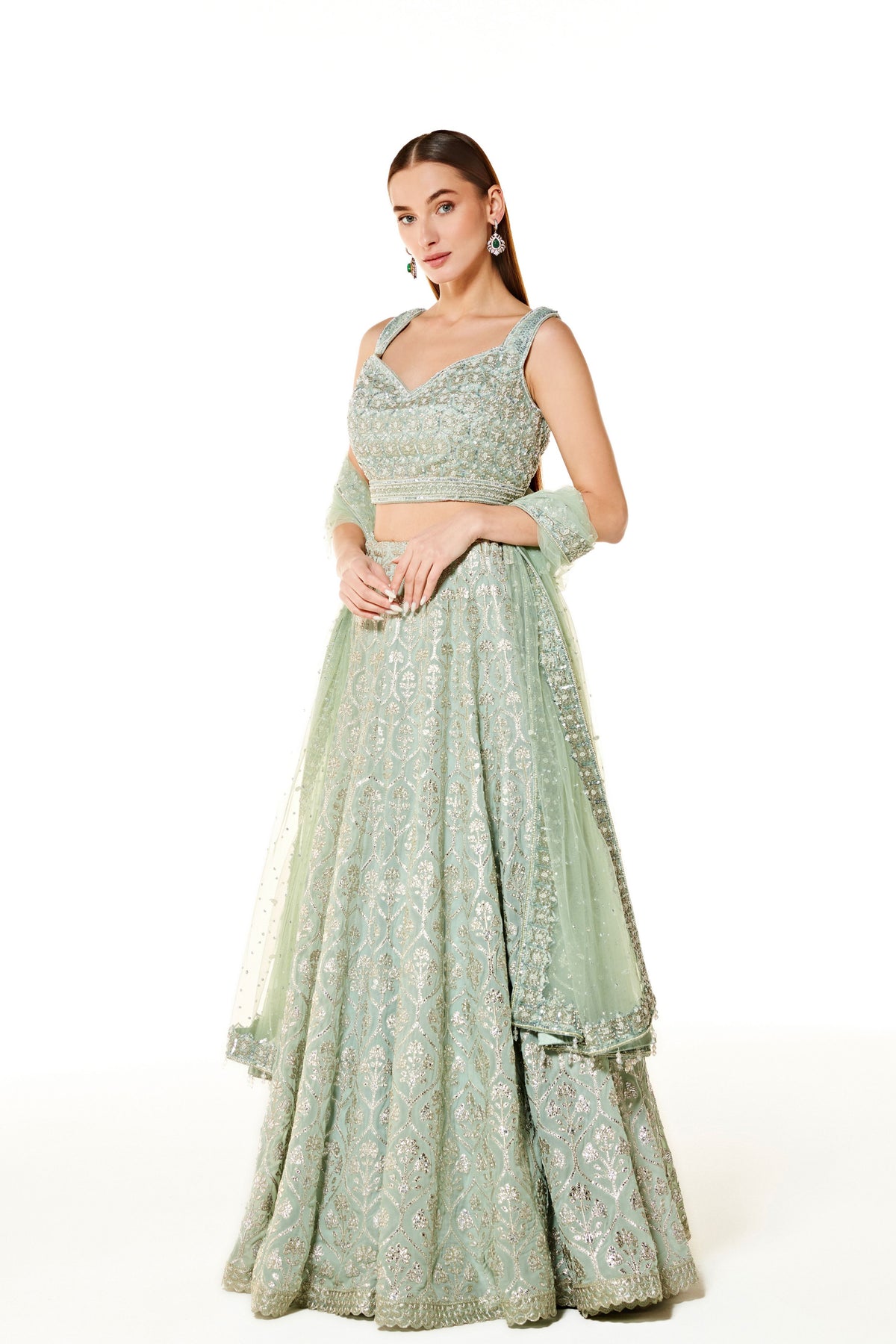 Nadia Floral Embroidered Lehenga Set