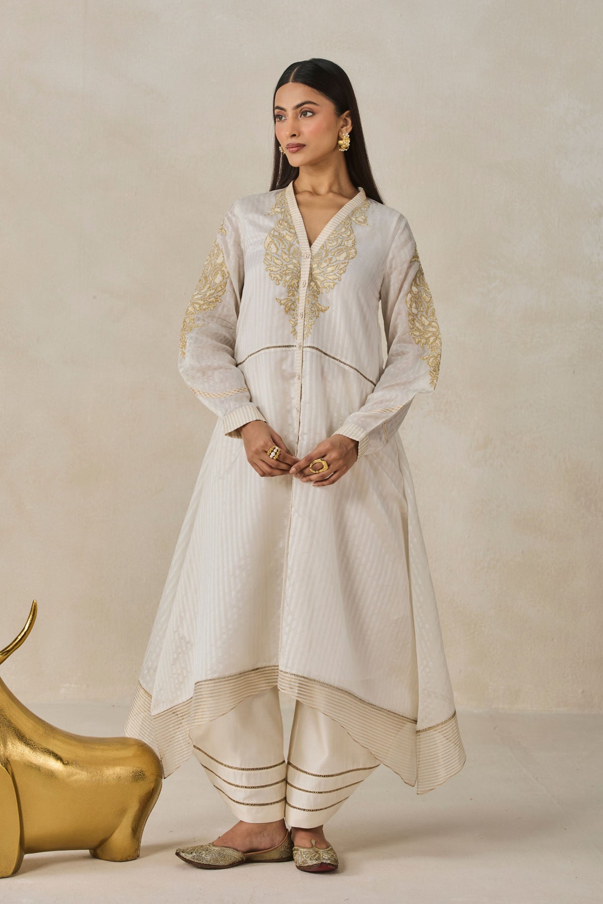 Assymetrical Kurta With Salwar