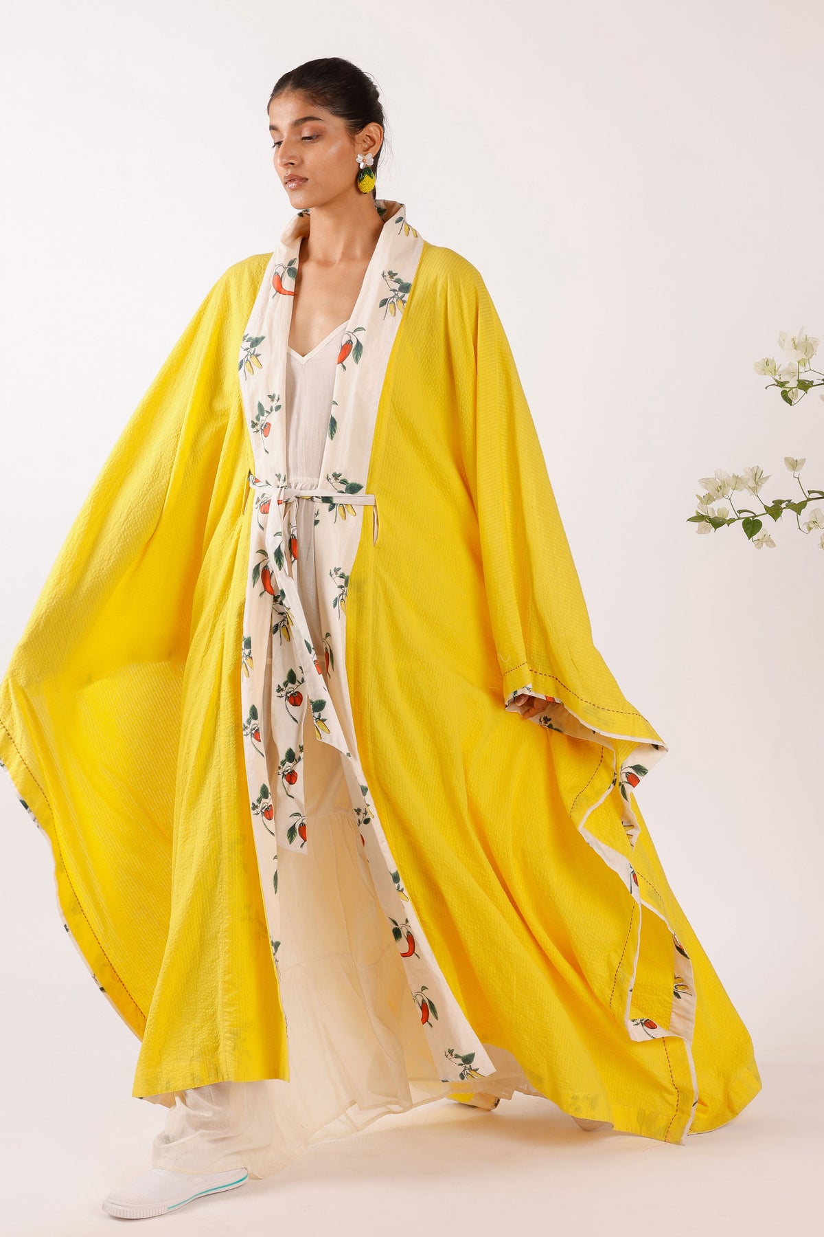 Chilli Print Yellow Shrug
