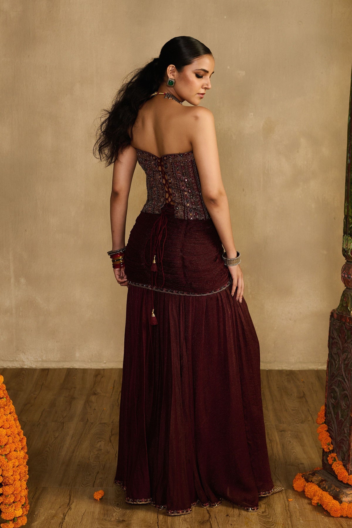 Saanjh Maroon Co-ord Set