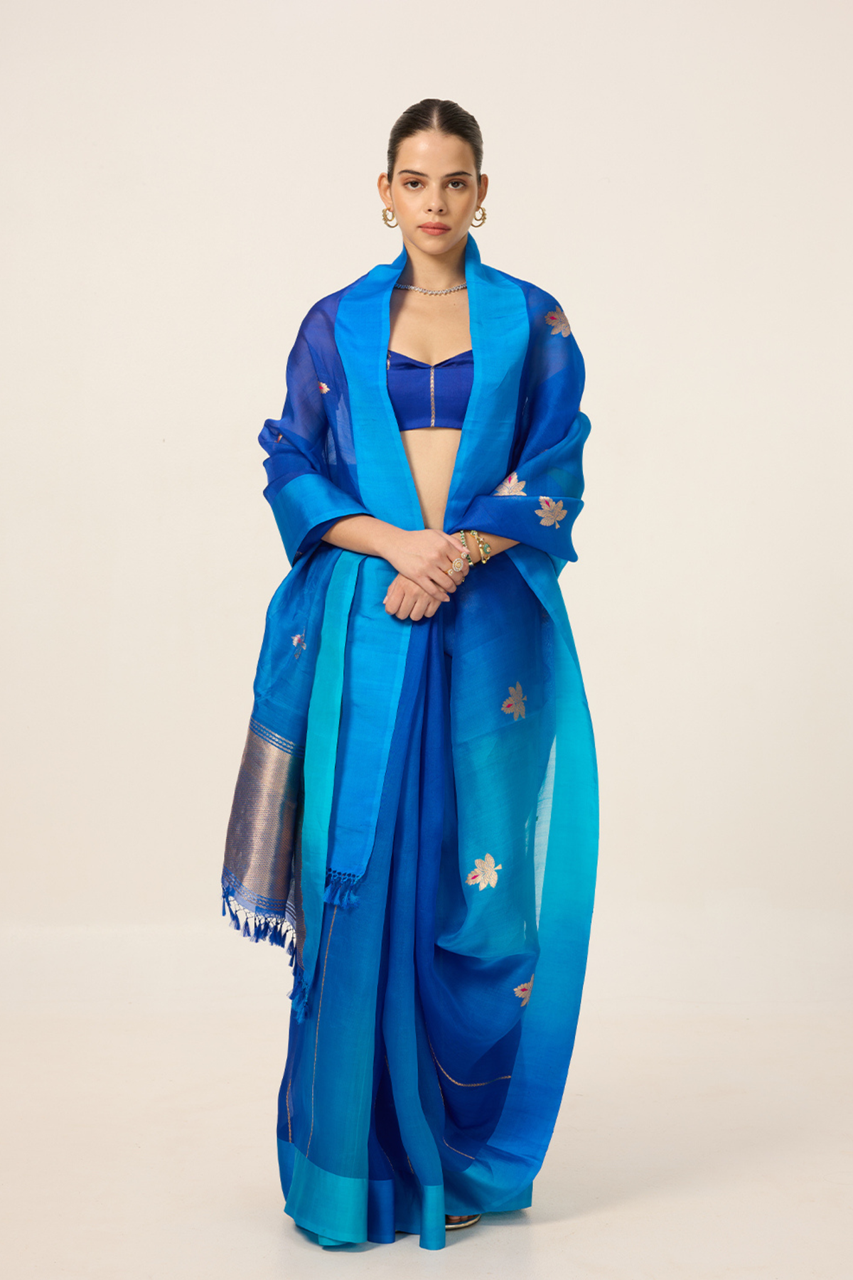 Deep Blue Organza Saree