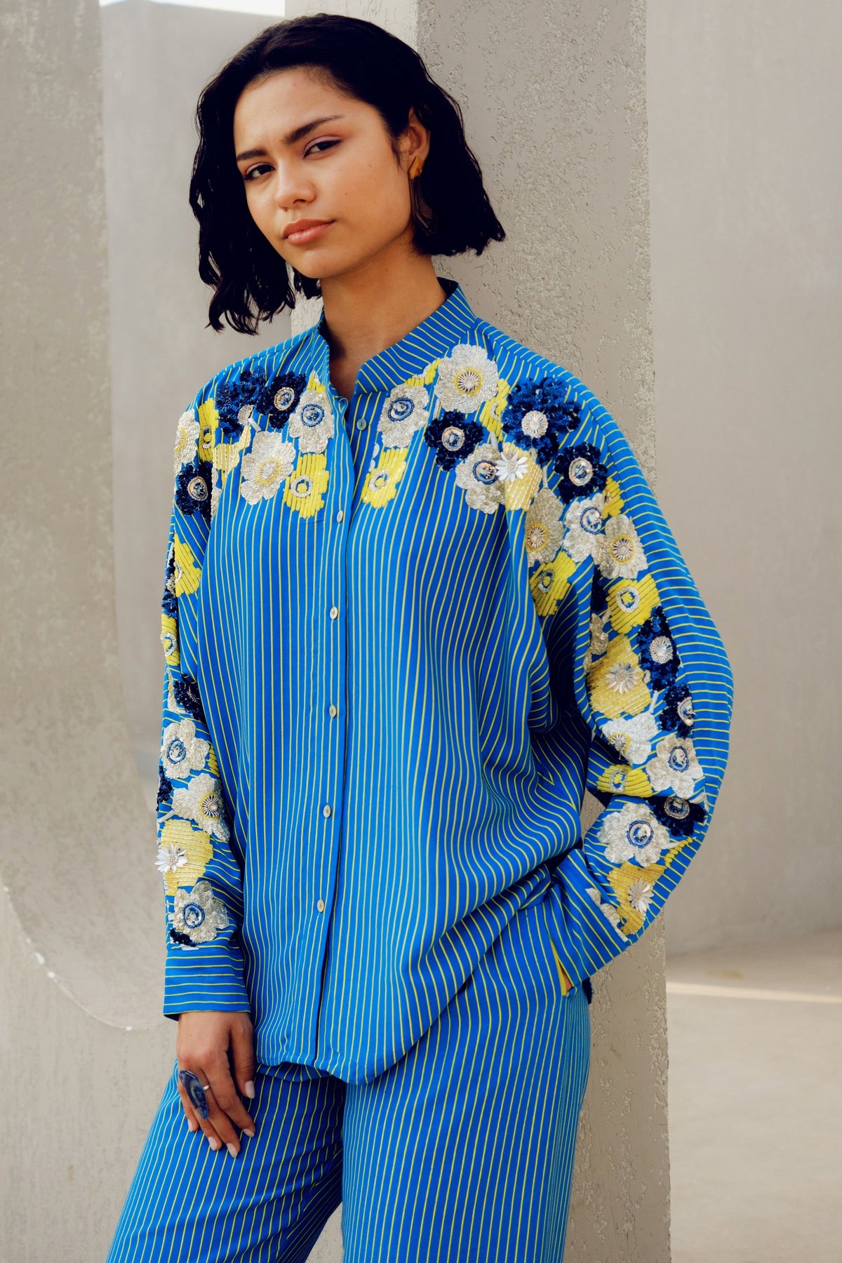 Blue Chloe Kimono Shirt