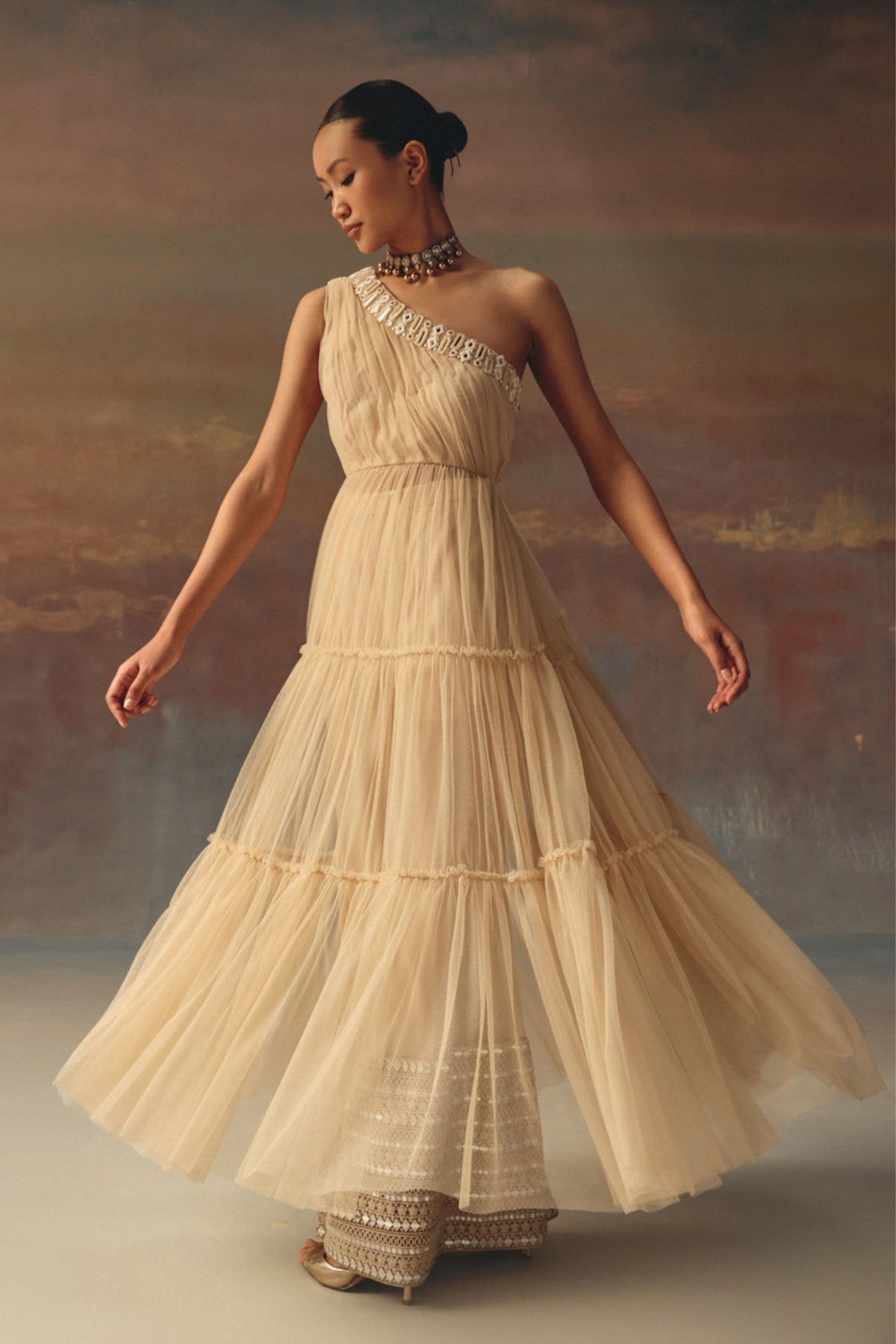 Palazzos With Mirror Work