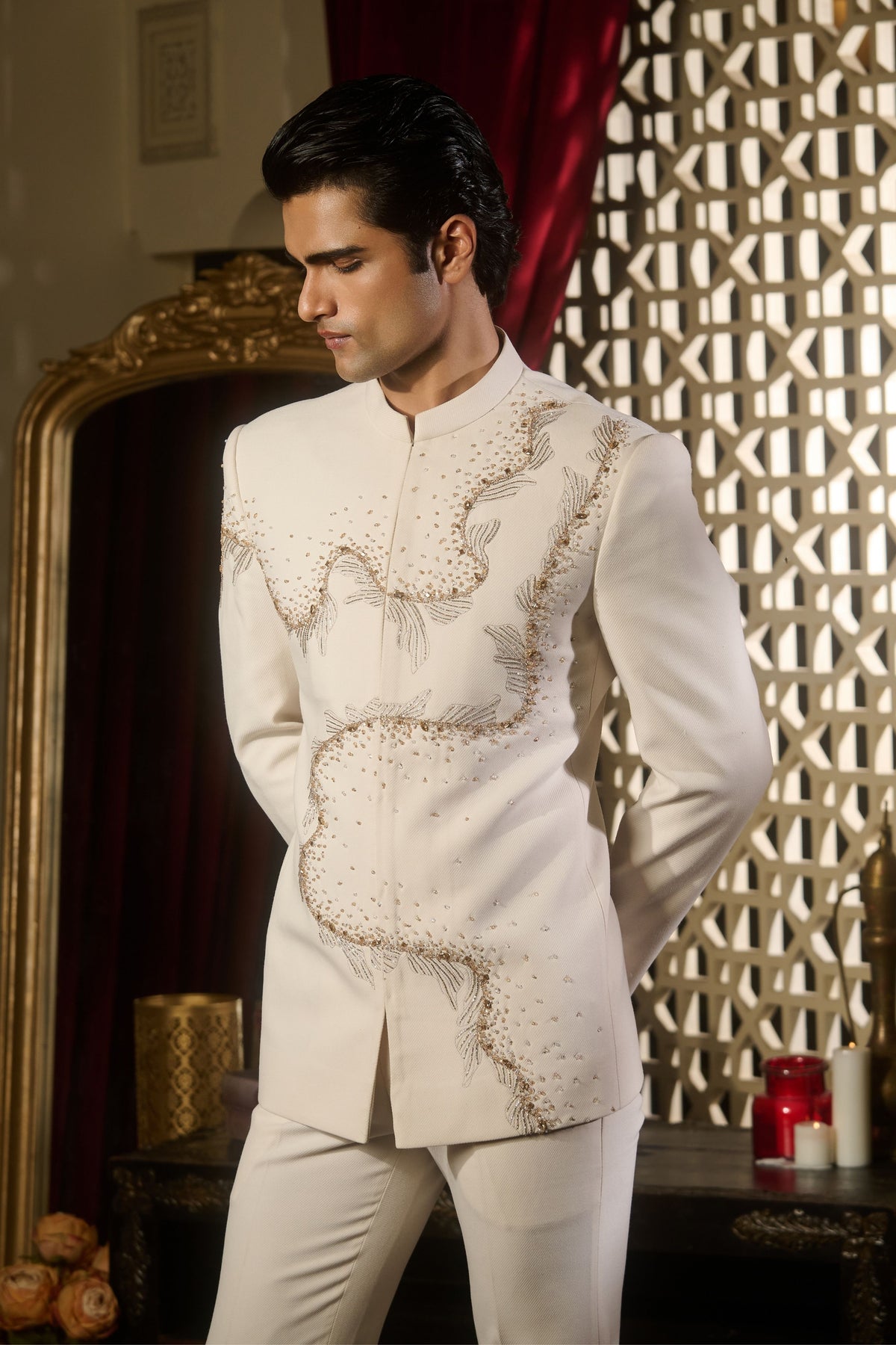 Ivory Flare Bandhgala Set