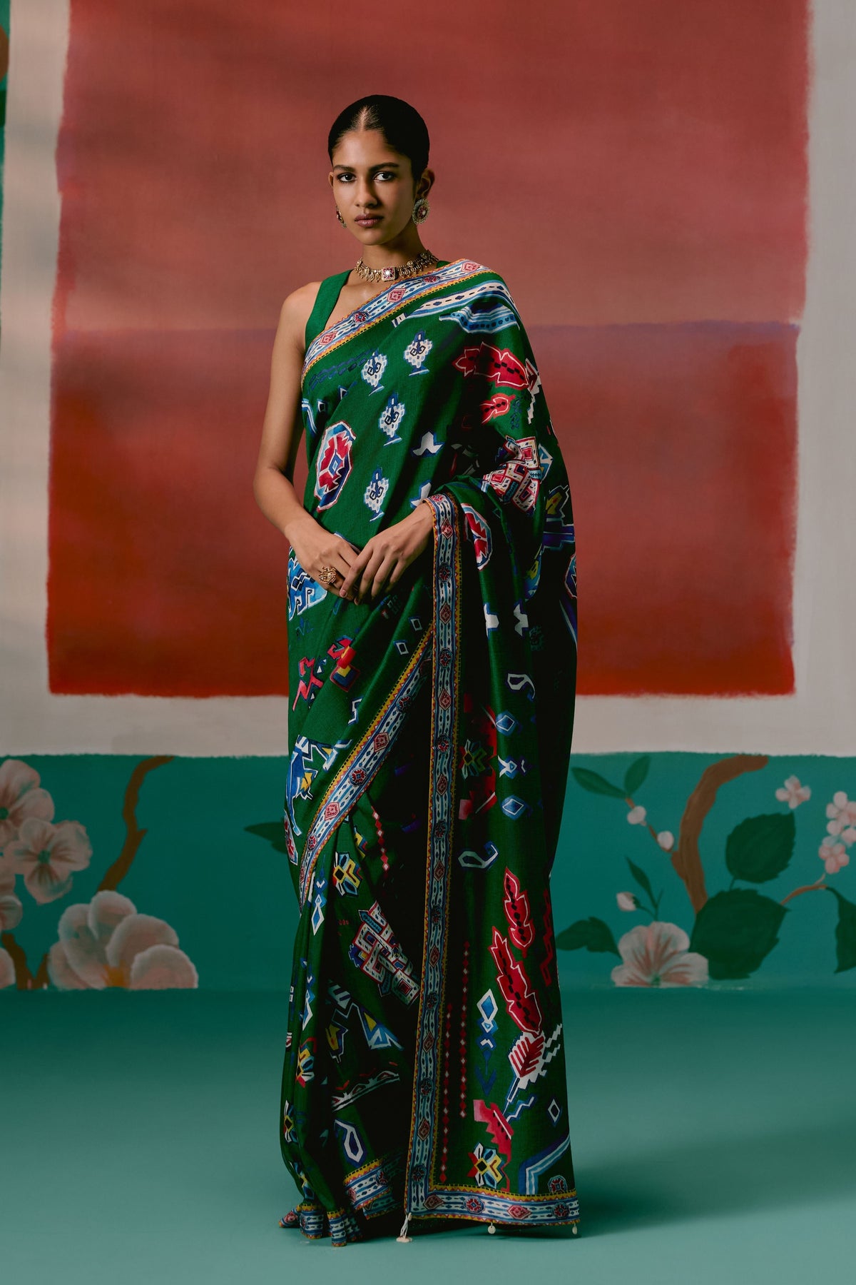 Emerald Aztec Saree