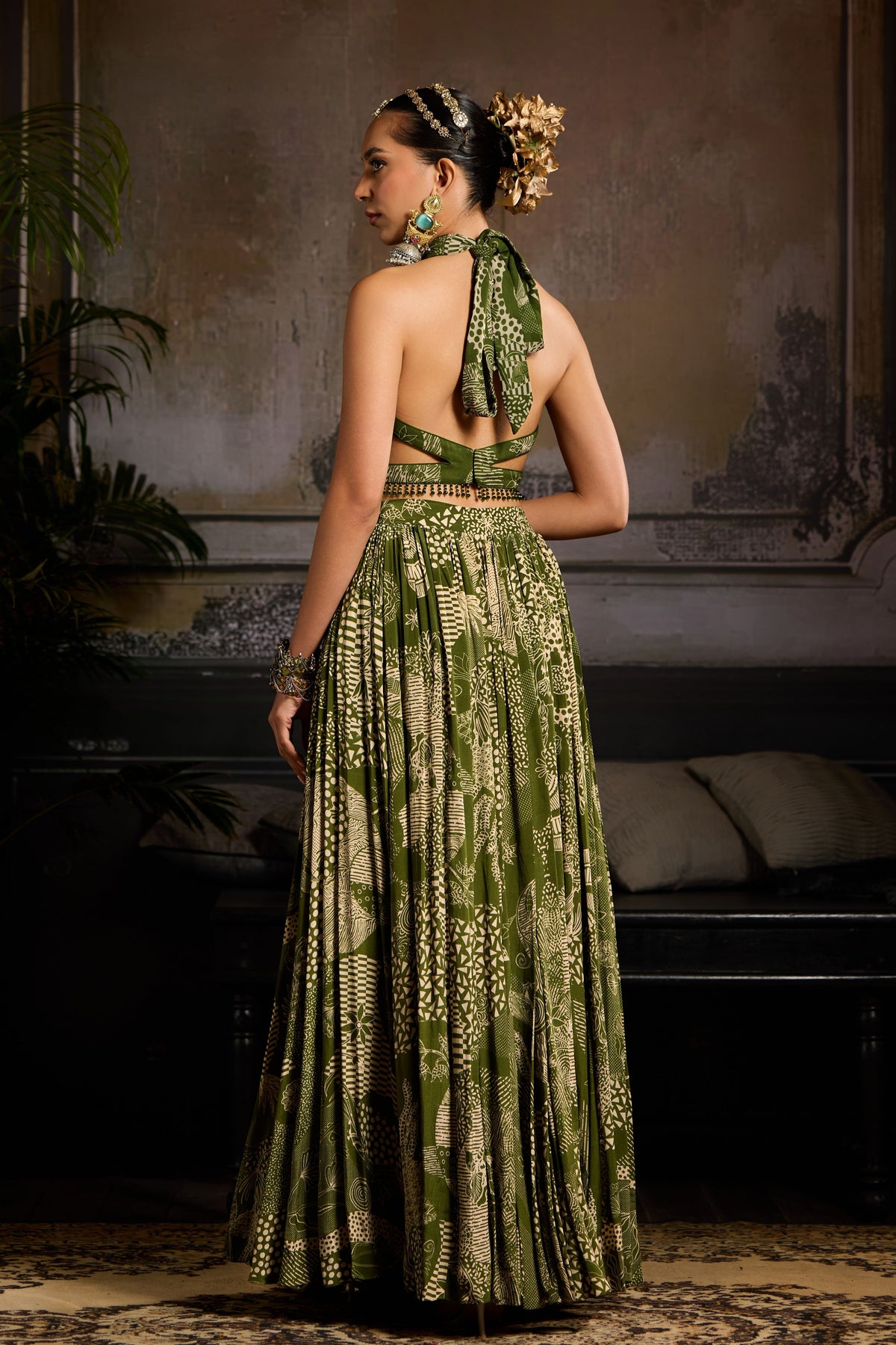 Printed Co-ord Set in Sage Green