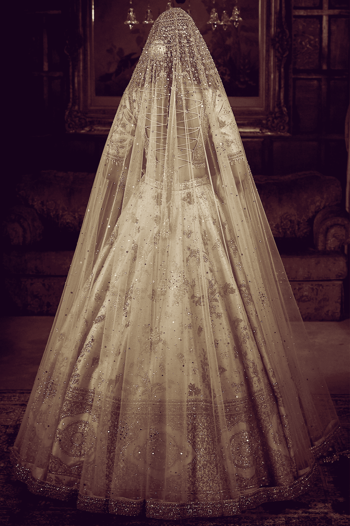 Masai Landscape Aurum Ekru Lehenga Set