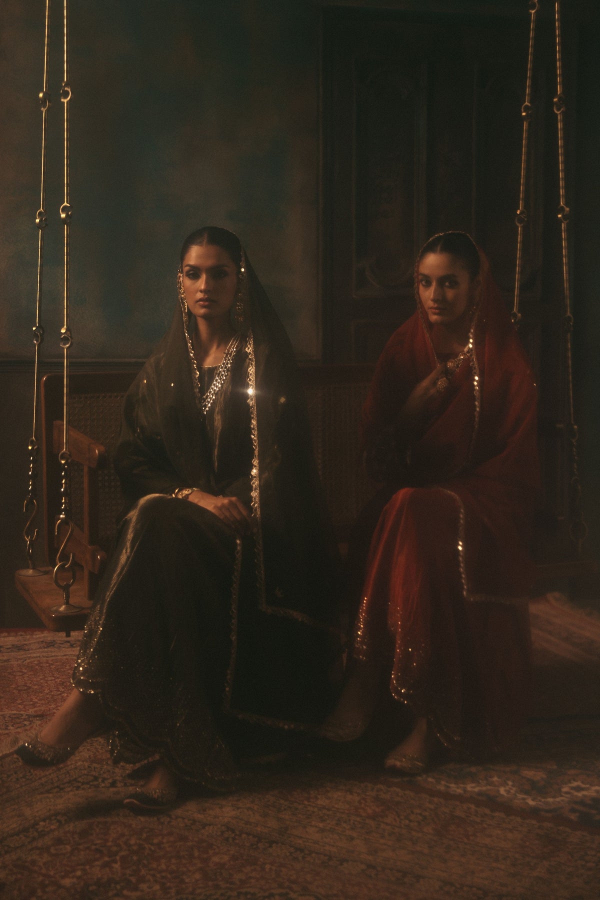 Olive Green Afsana Kalidar