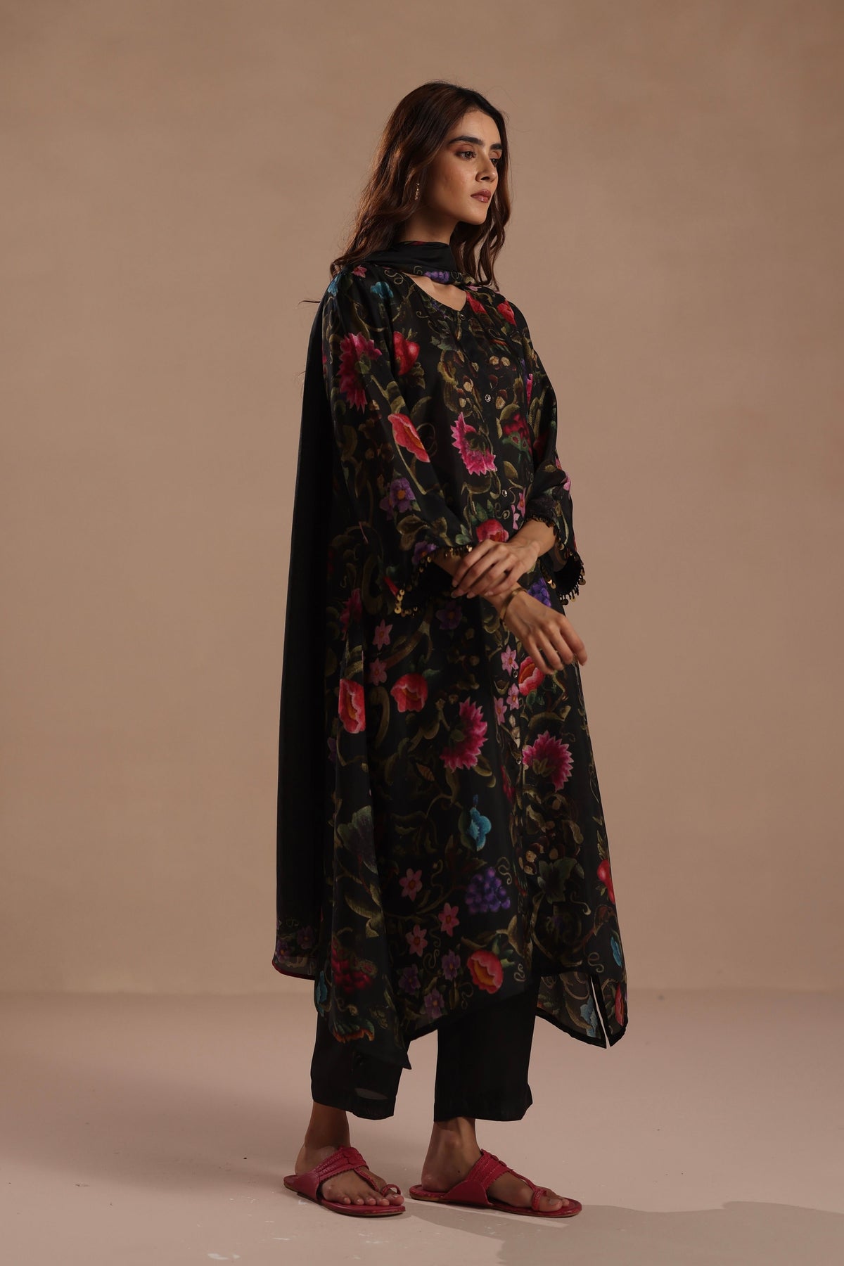 Vine Black Kurta Set