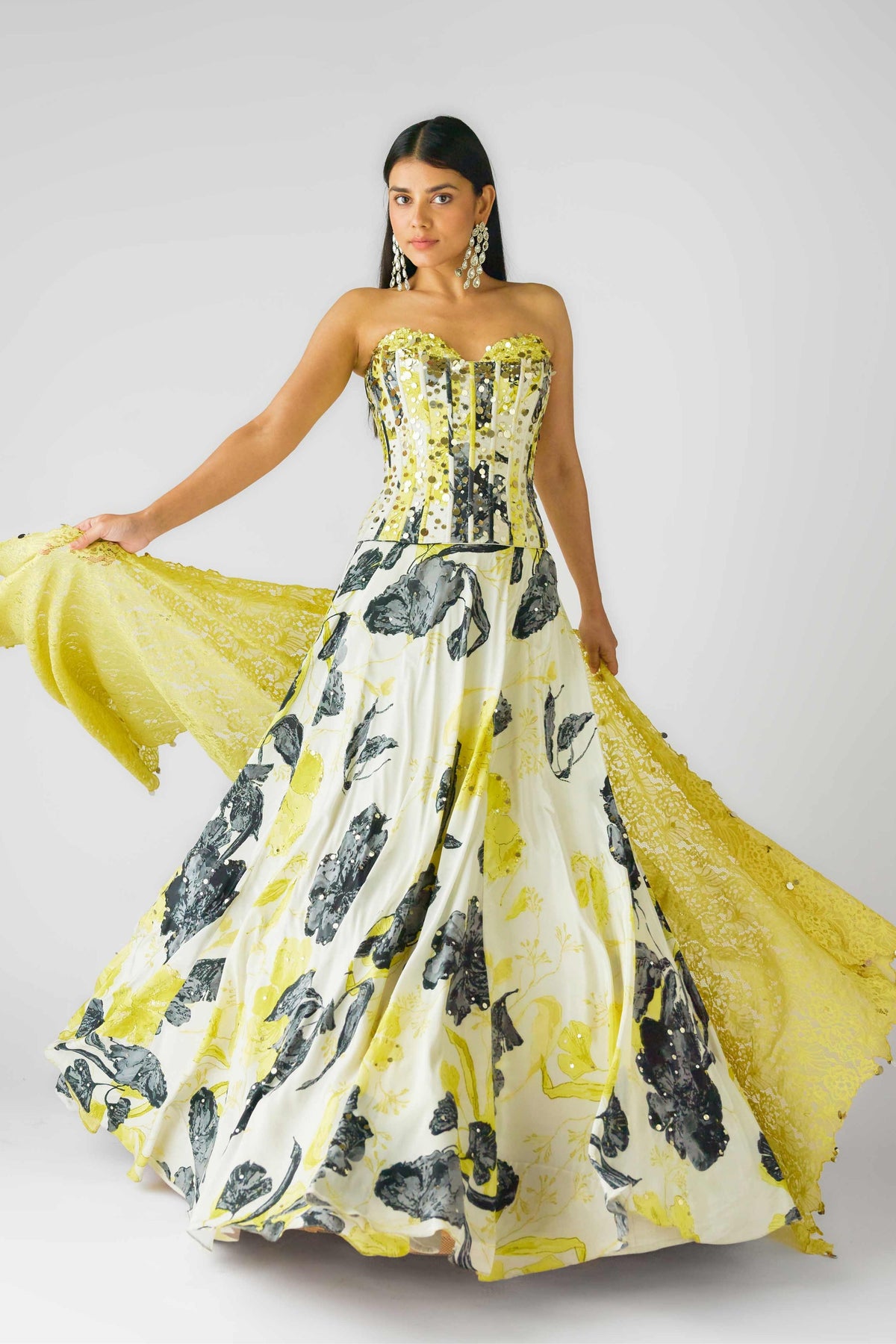 The Garden of Eclipse Corset Lehenga