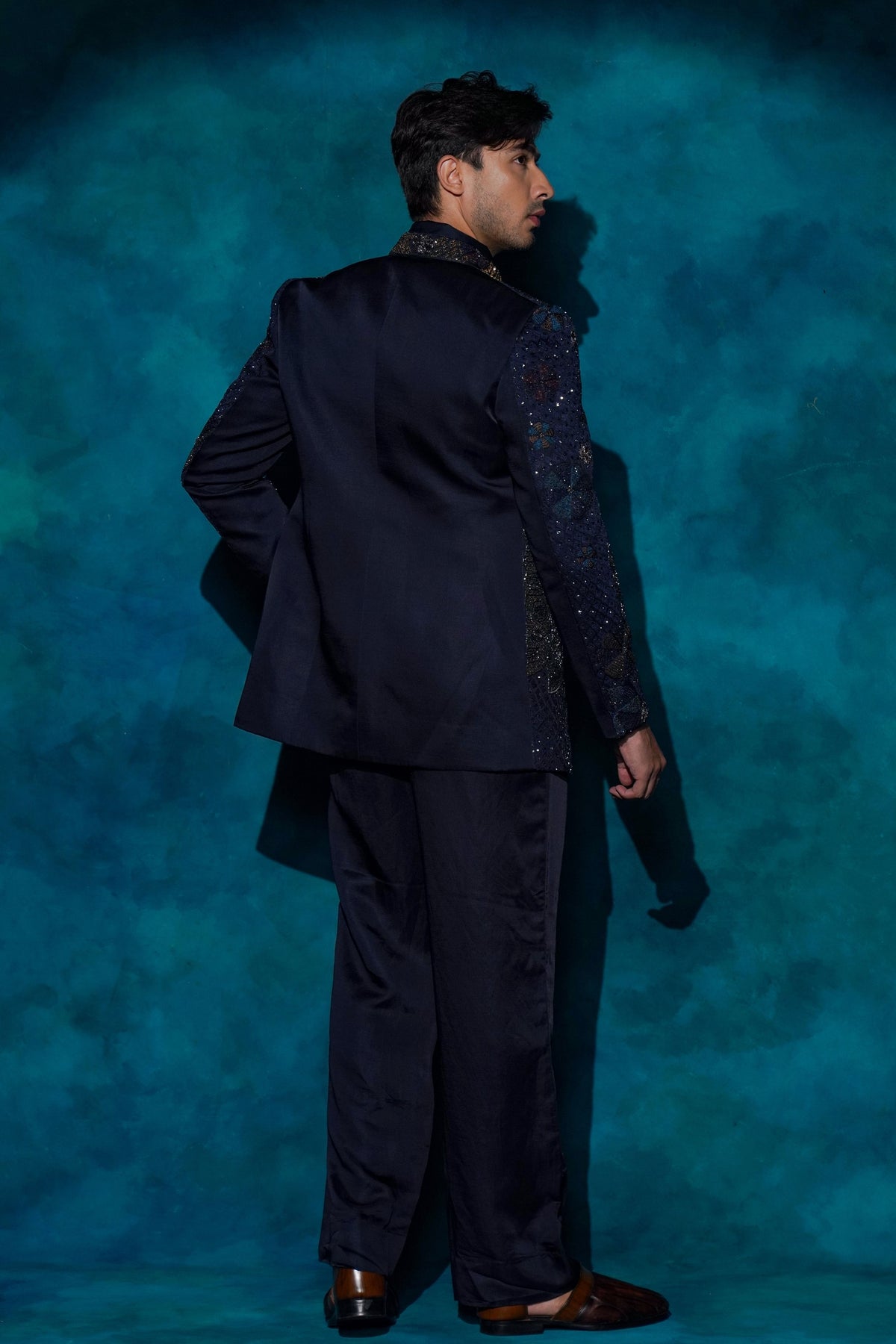 Midnight Blue Short Jacket Set