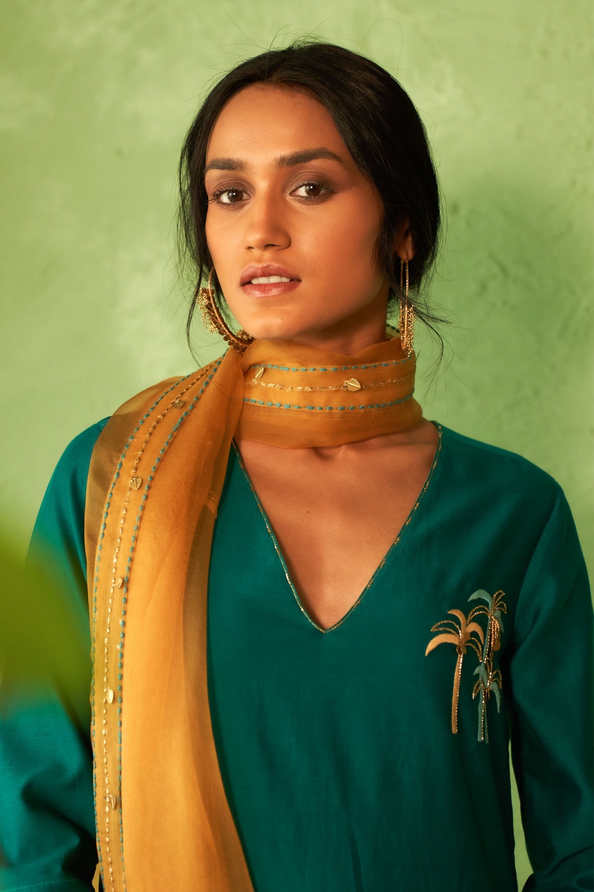 Peacock Green Kurta Set