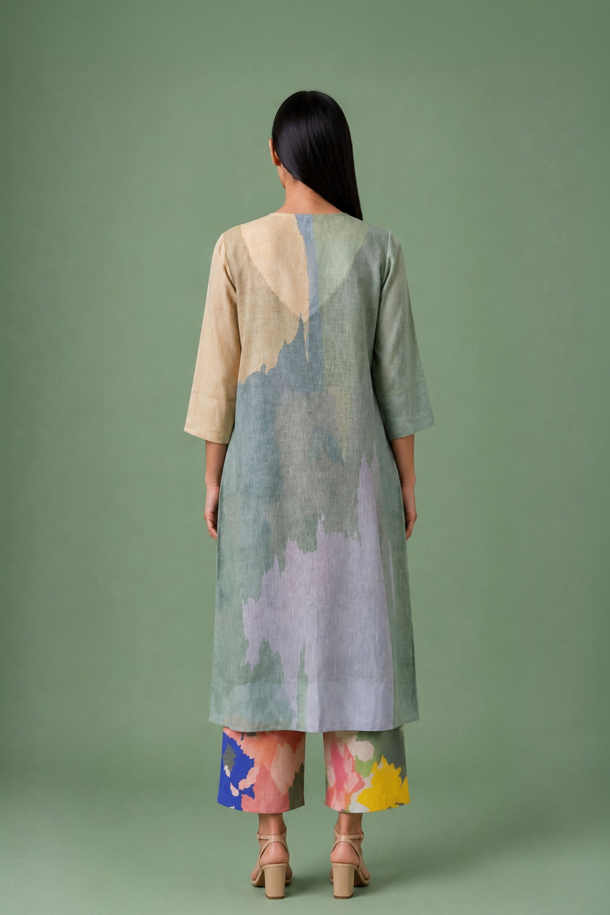 Sage Ikat Kurta Set