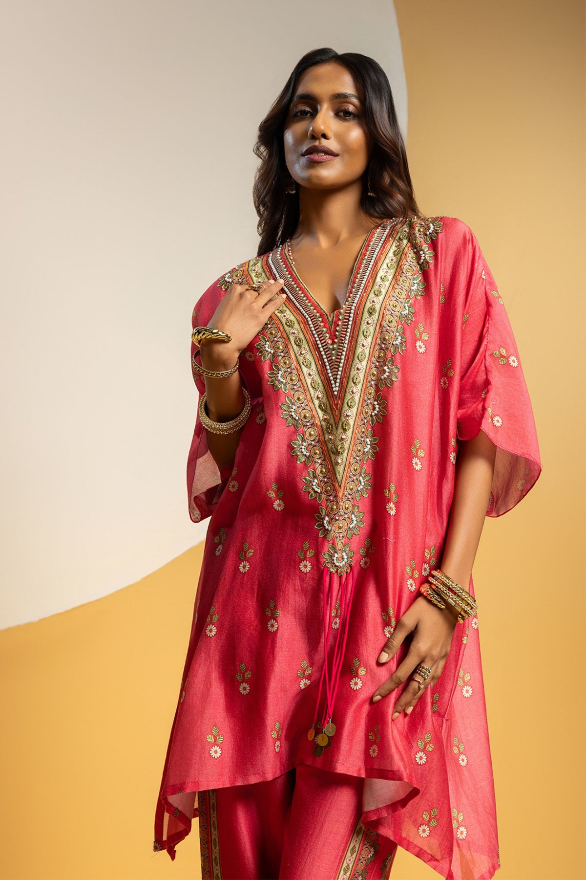 Pink Taarani Embellished Kurta Set