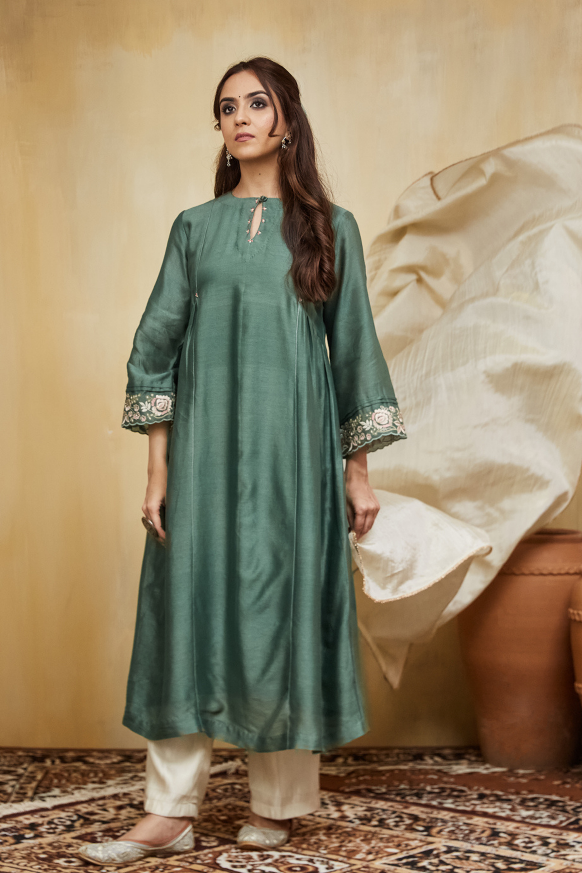 Green Floral Nadia Kurta Set
