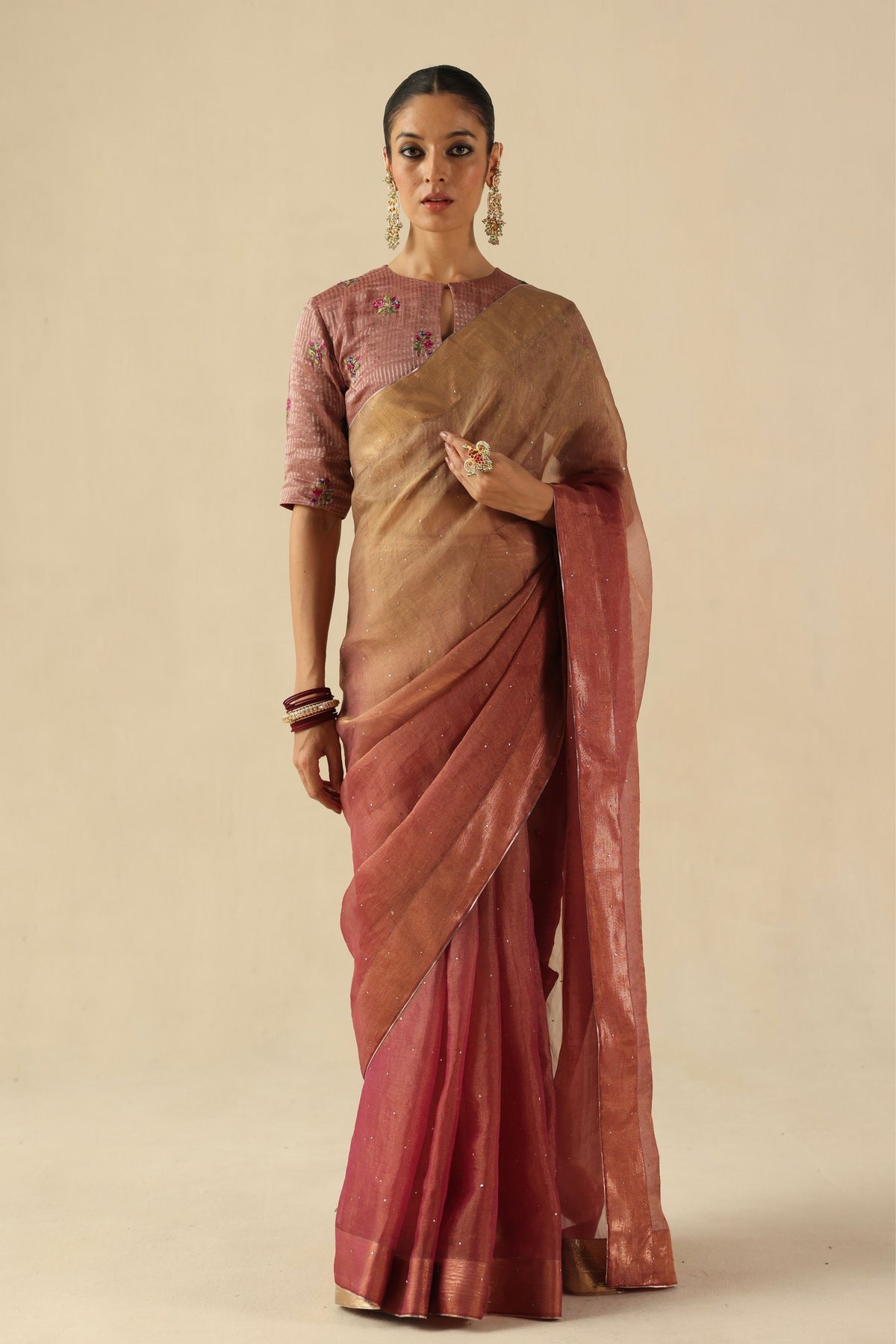 Peach Taj Gul Saree