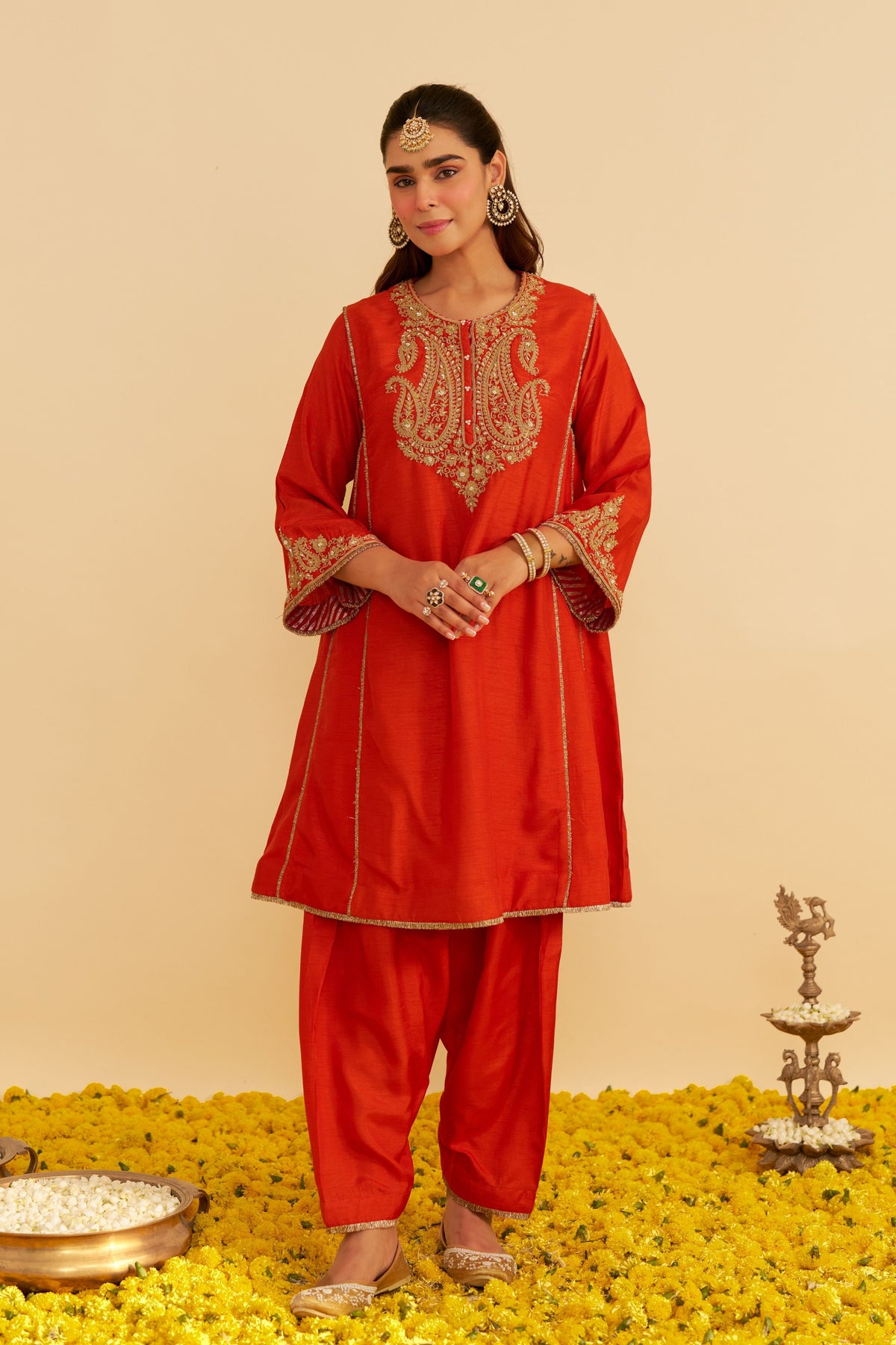 Ayra Burnt Orange Salwar Set