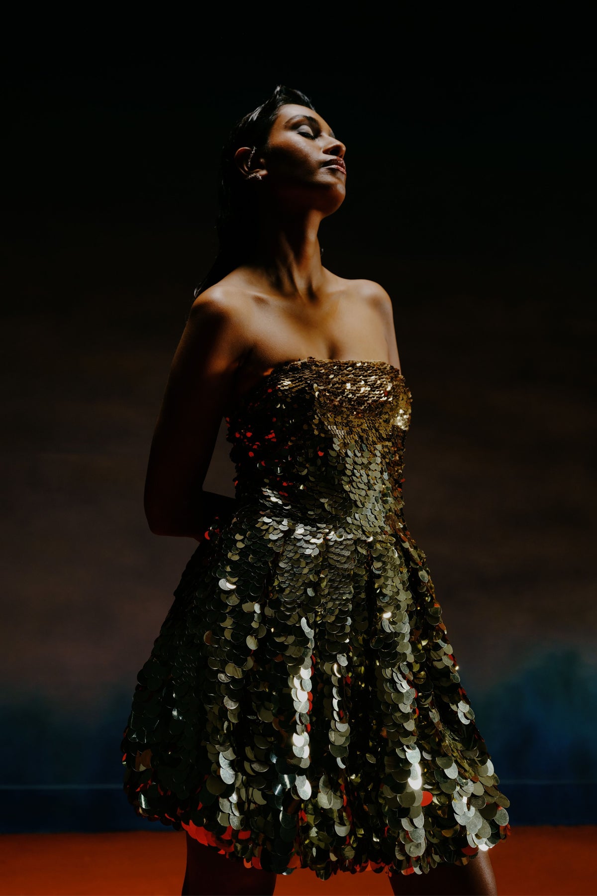 Gold Flipping Sequin Balloon Dress