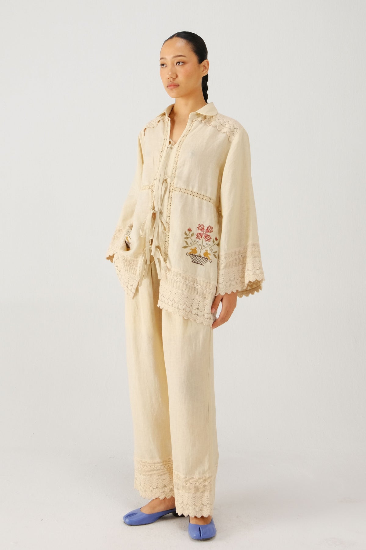 Ivory Tie up Shirt