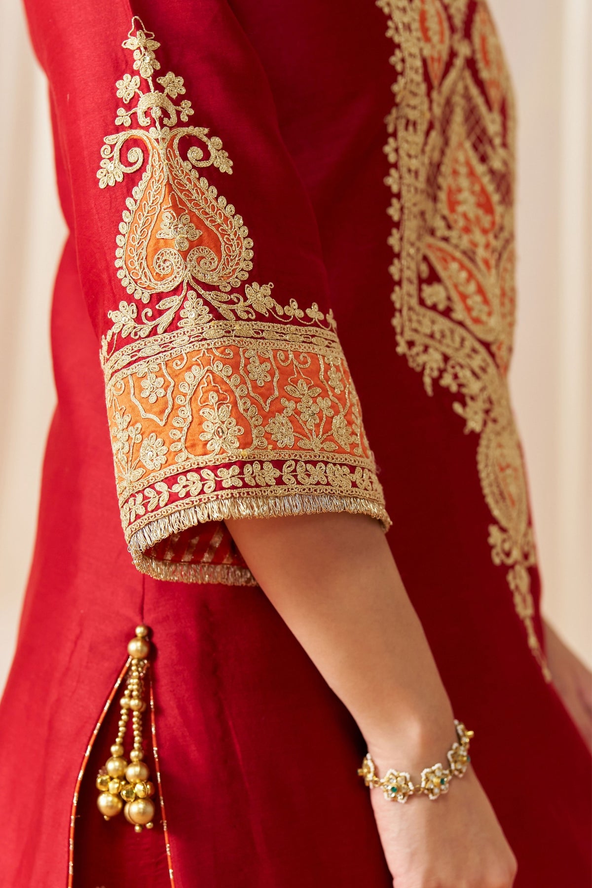 Adeela Deep Red Kurta Set