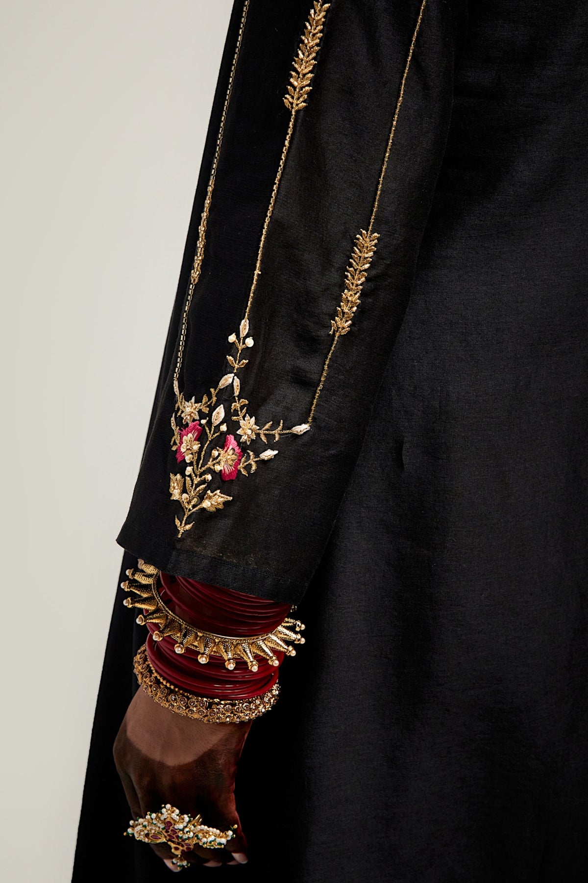 Embroidered Black Kurta Set