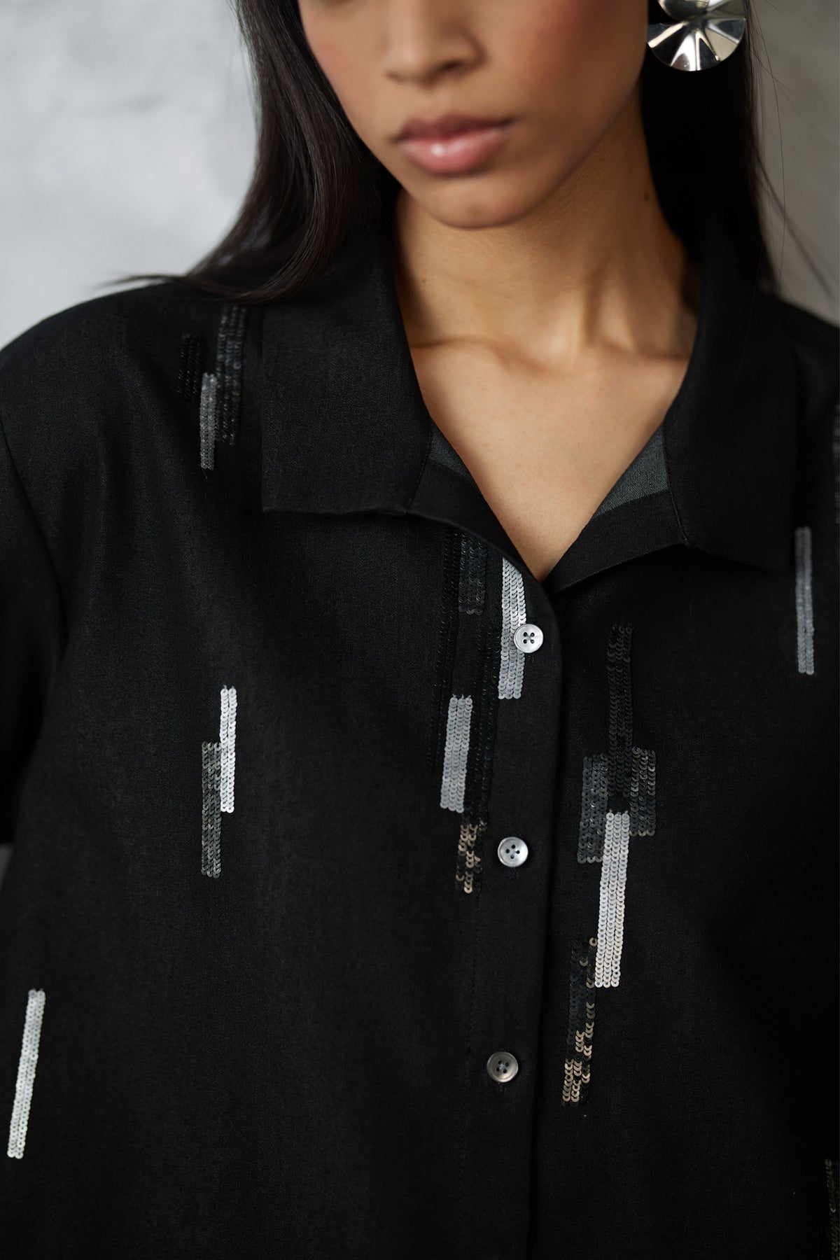 Denim Stripe Black Co-ord Set