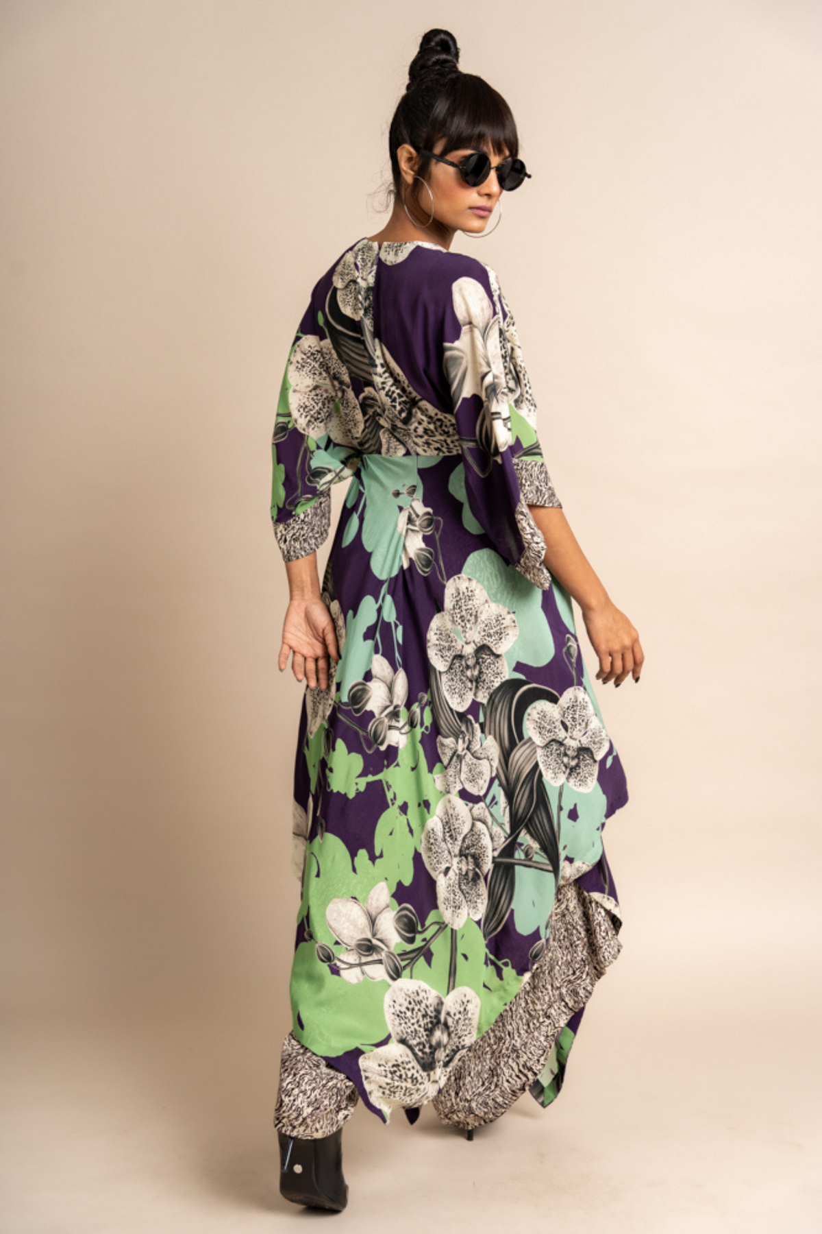 Aubergine Print Top With Pants
