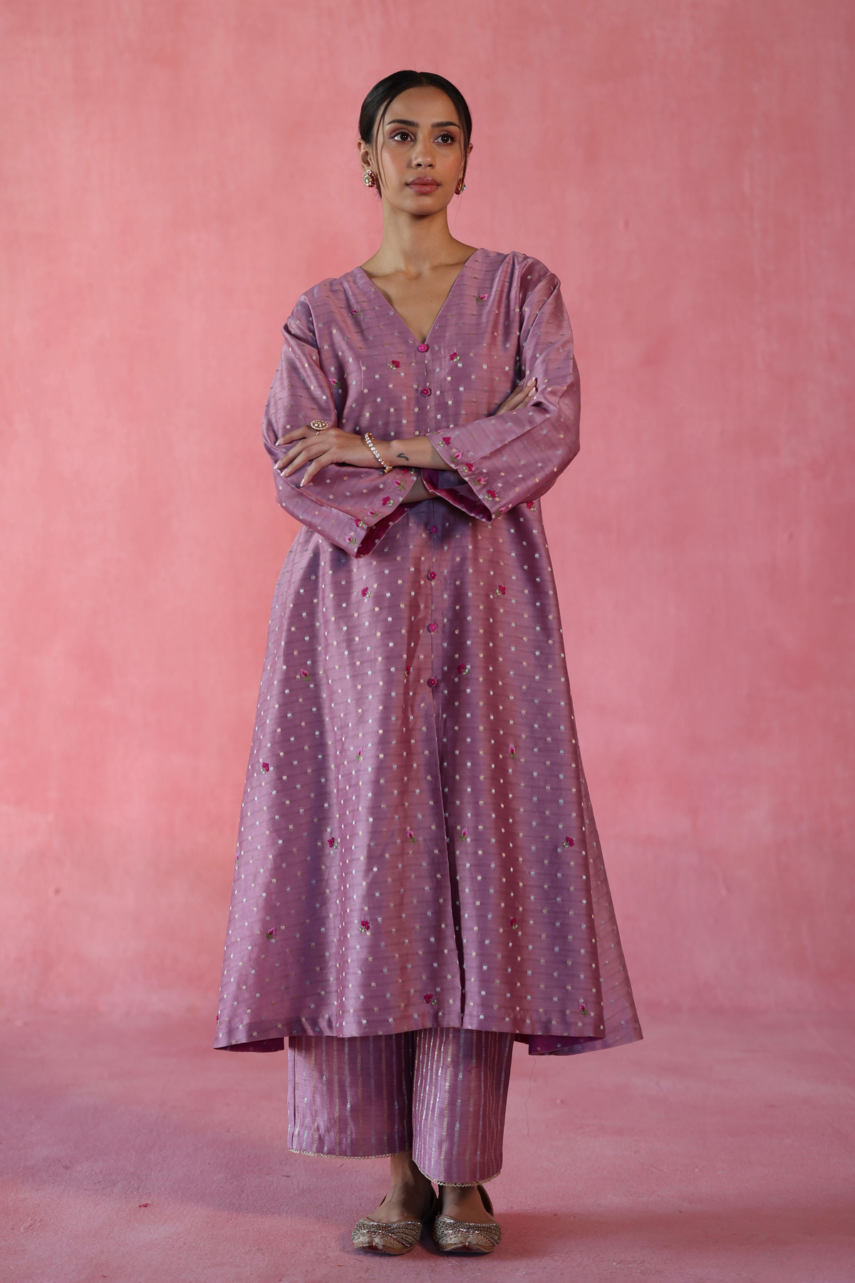 Plum Zaafran Kurta Set