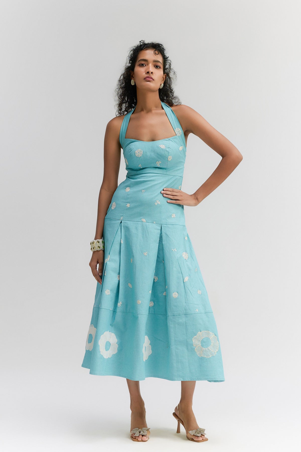 Denim Halter Neck Dress