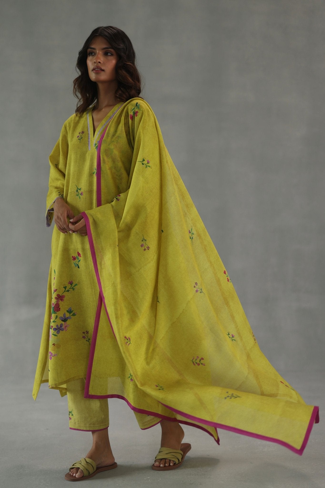 Yellow Viola Dupatta - Roza Pret - Elahe