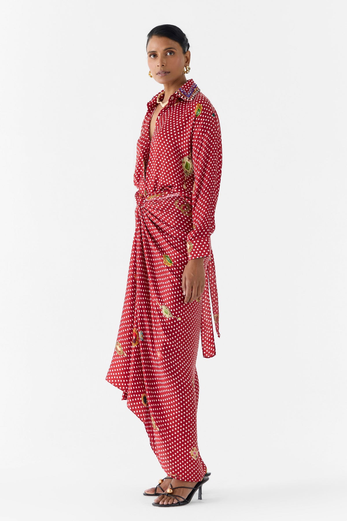 Quartz Polka Dot Shirt Dress