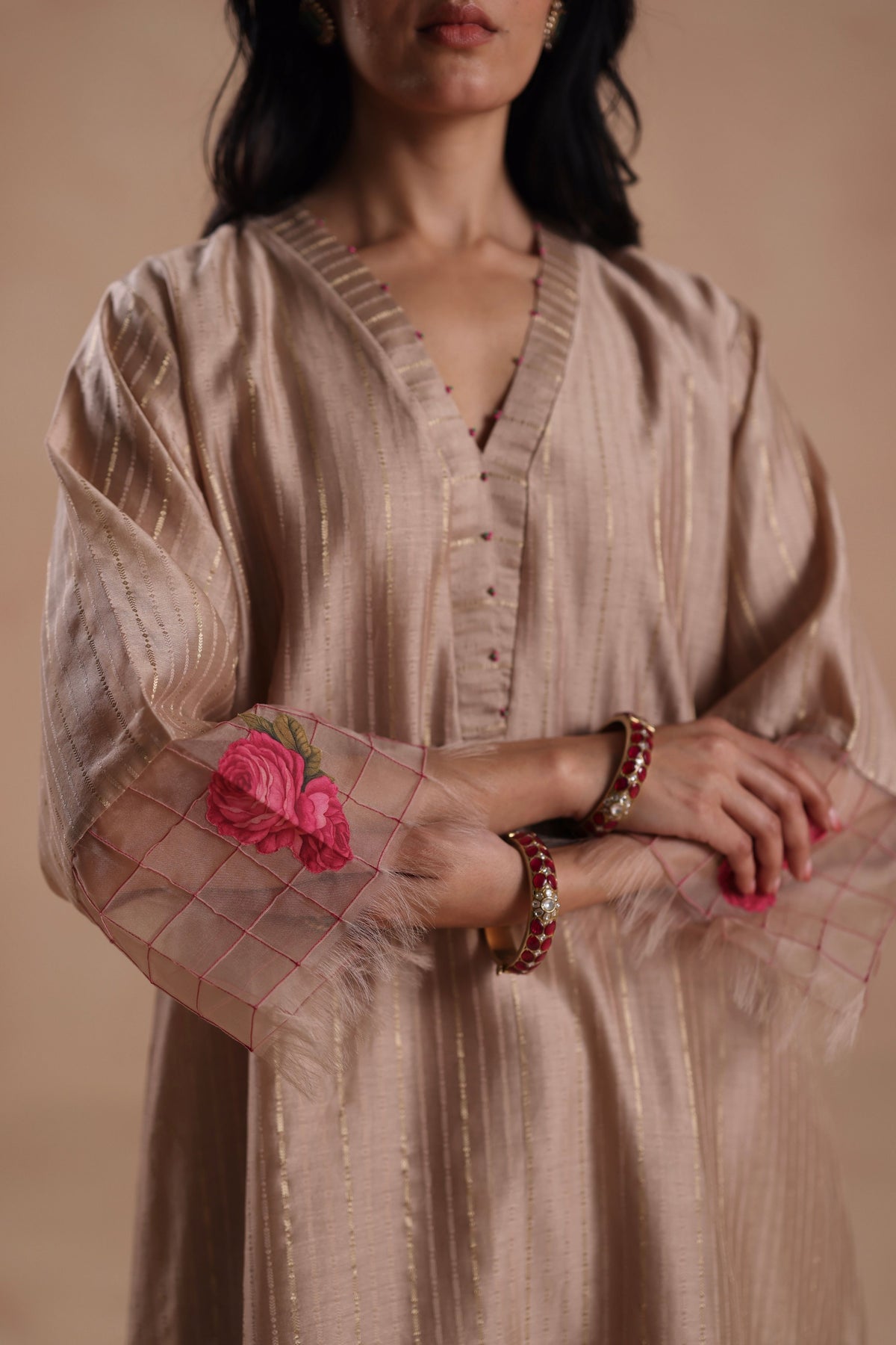Sidra Beige Kurta Set