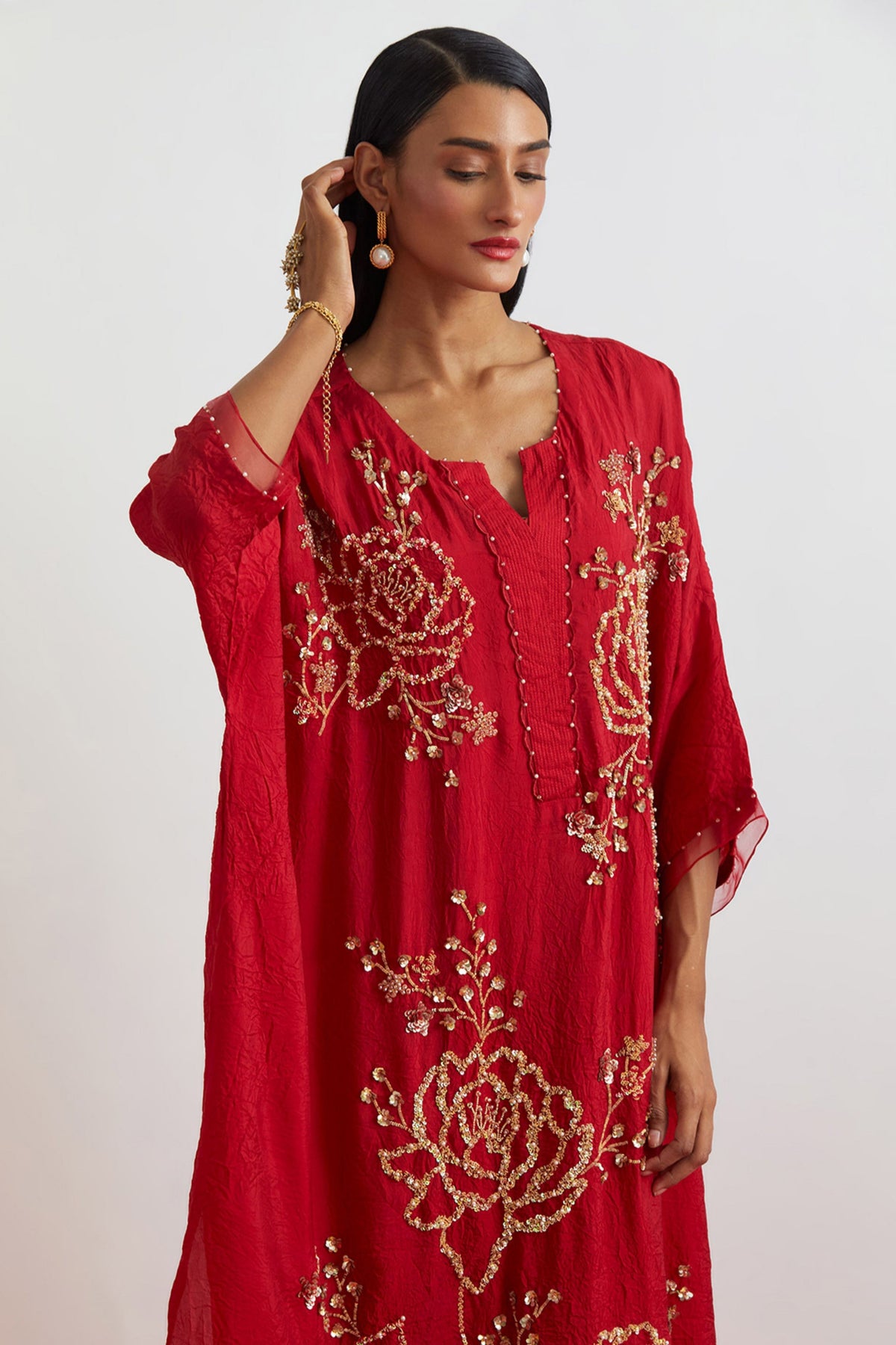 Ruby Embroidered Kaftan Set