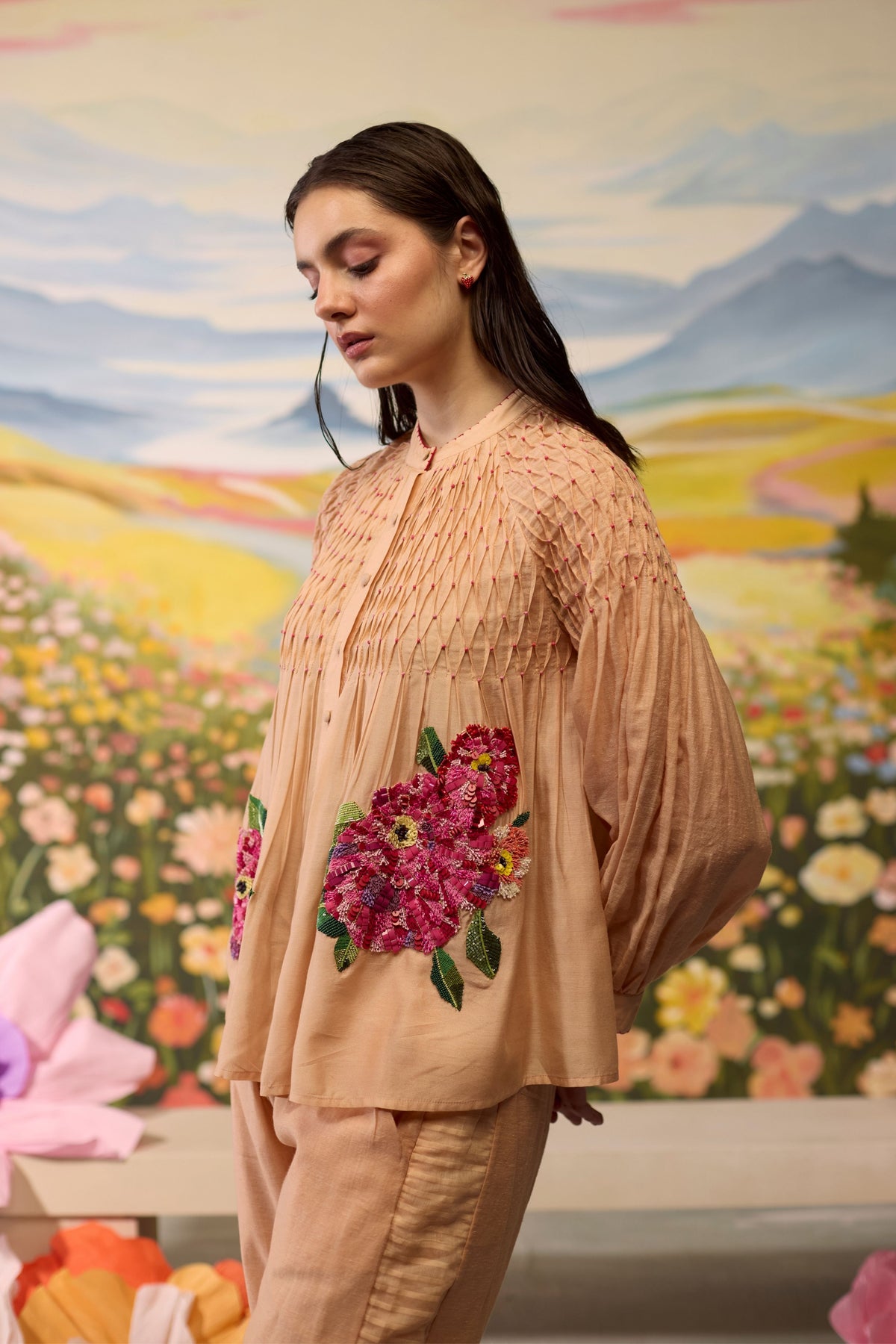 Sorbet Smocked Shirt