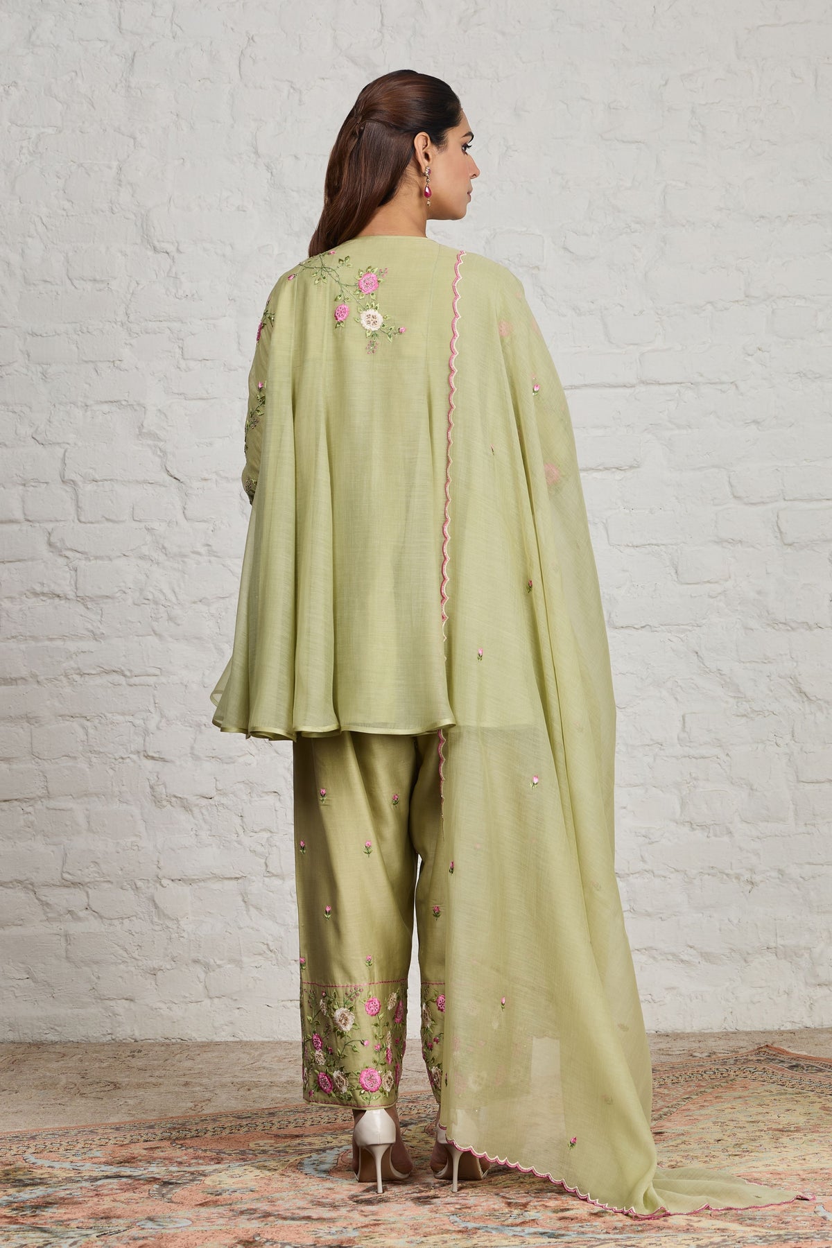 Faye Green Short Kurta Set