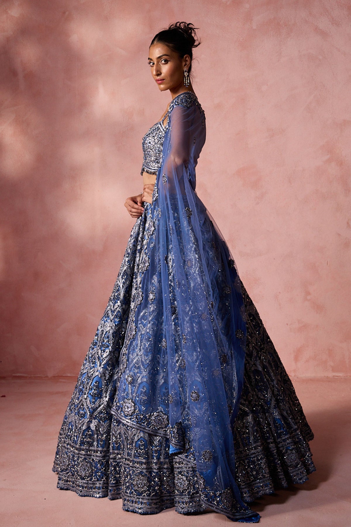 Petrol Blue Lehenga Set