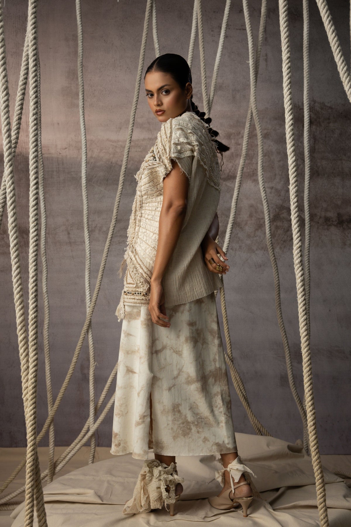Ivory Crushed Lace Top