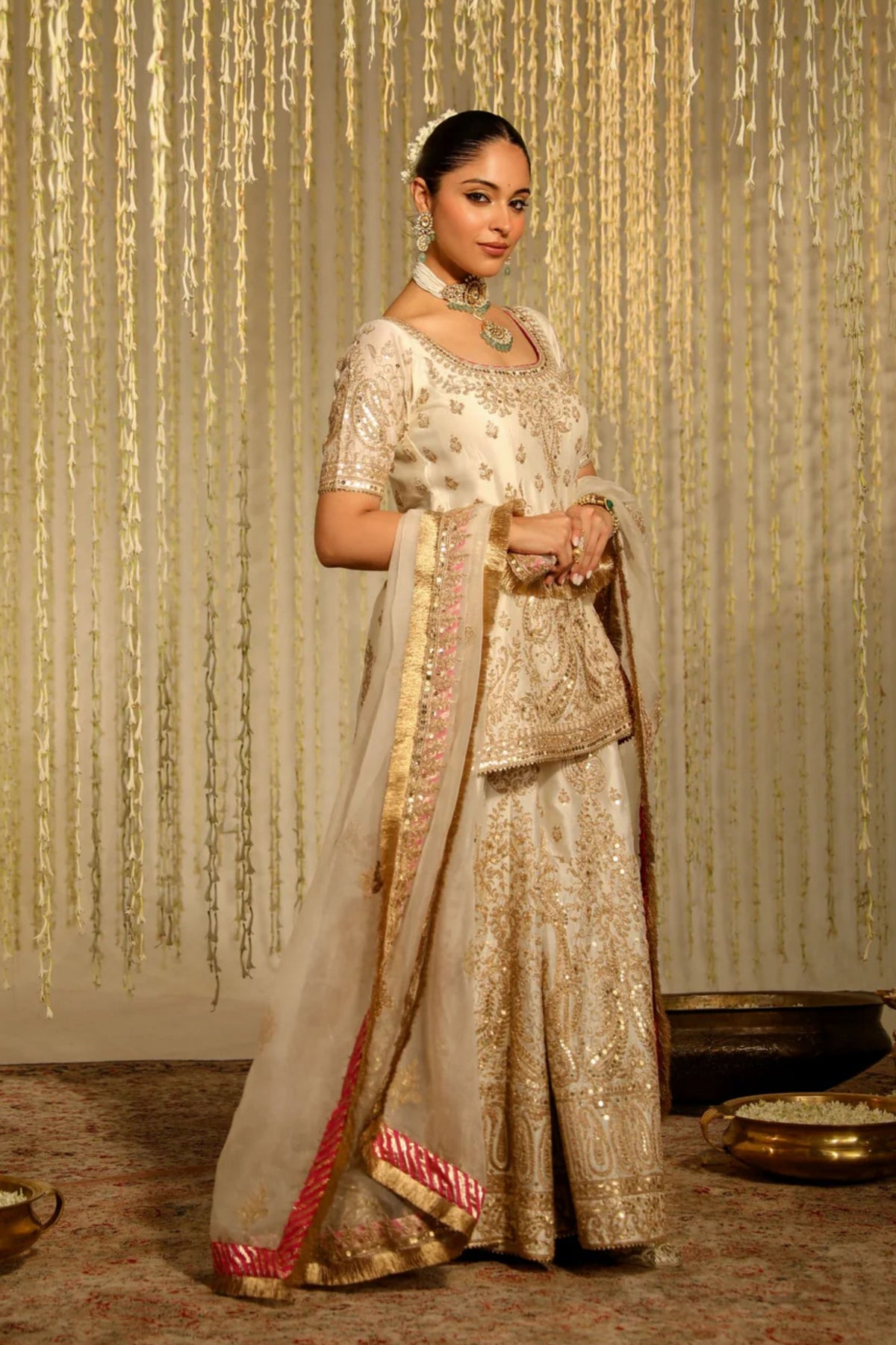 Mazneen Ivory Sharara Set