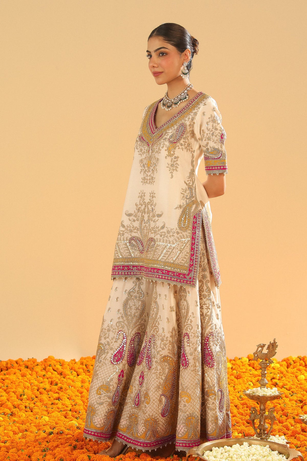 Daisy Ivory Sharara Set