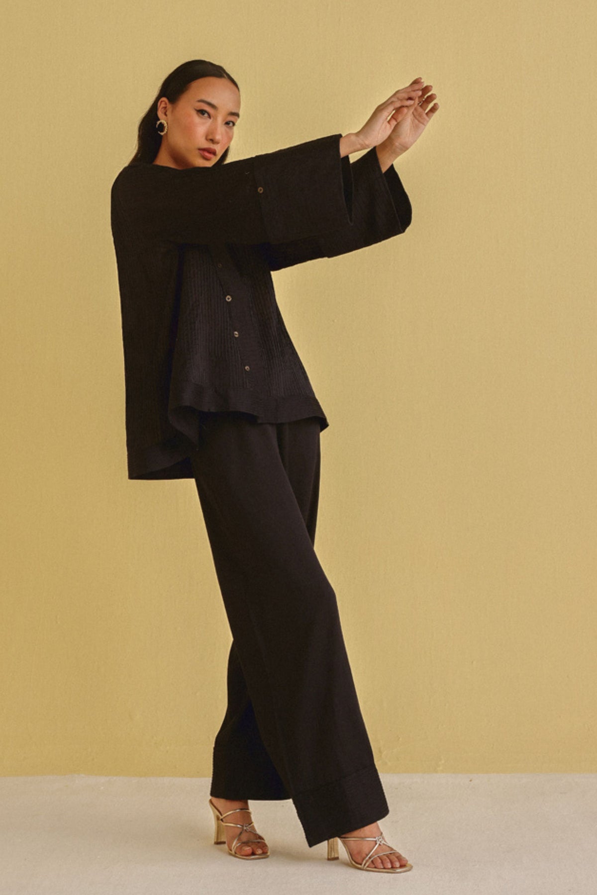 Pintuck Jacket With Palazzos