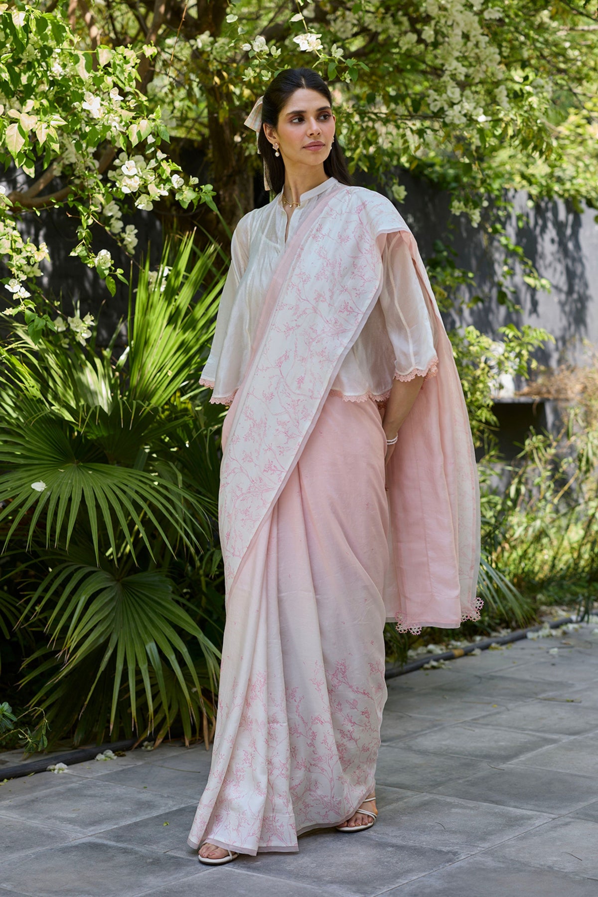 Once-upon-a-garden Pink Saree