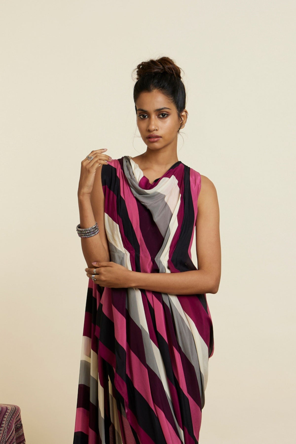 Merlot Stripe Print Tunic Set