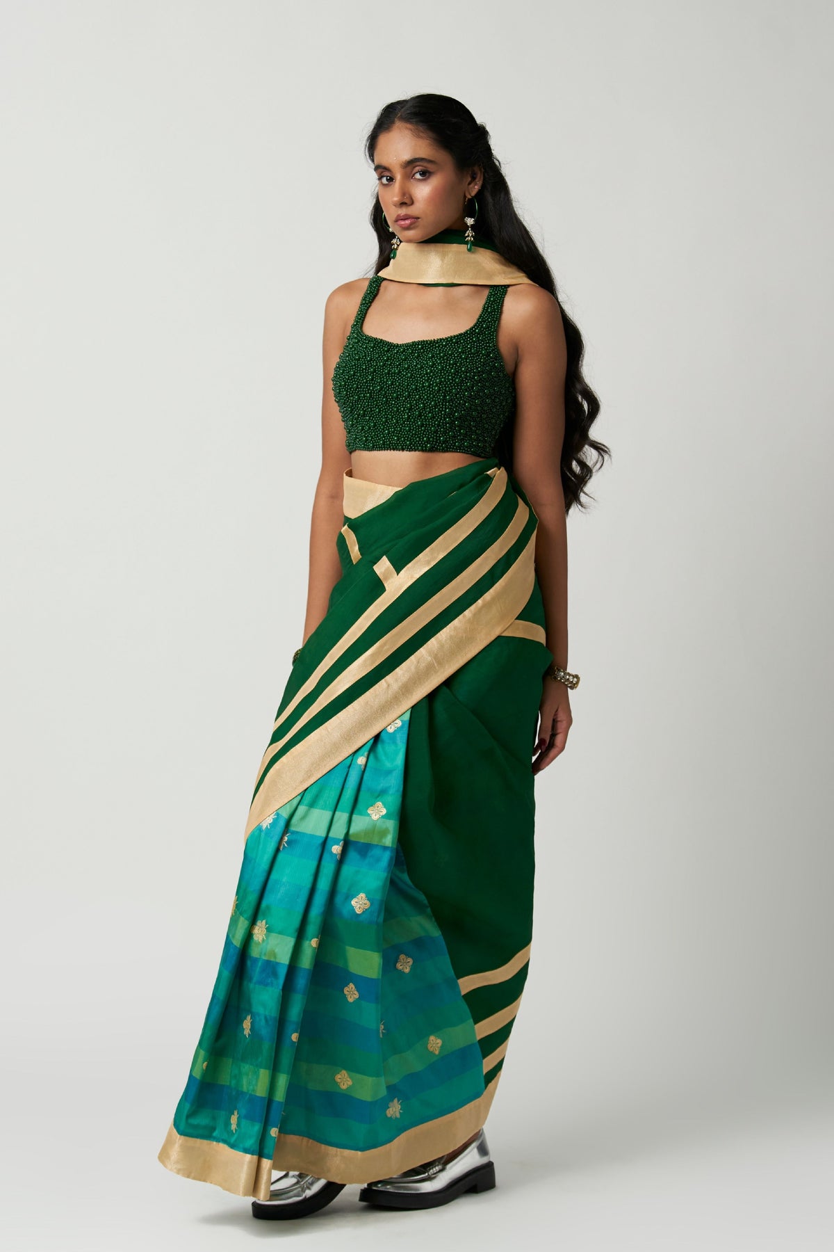 Emerald Mehrabiya Saree