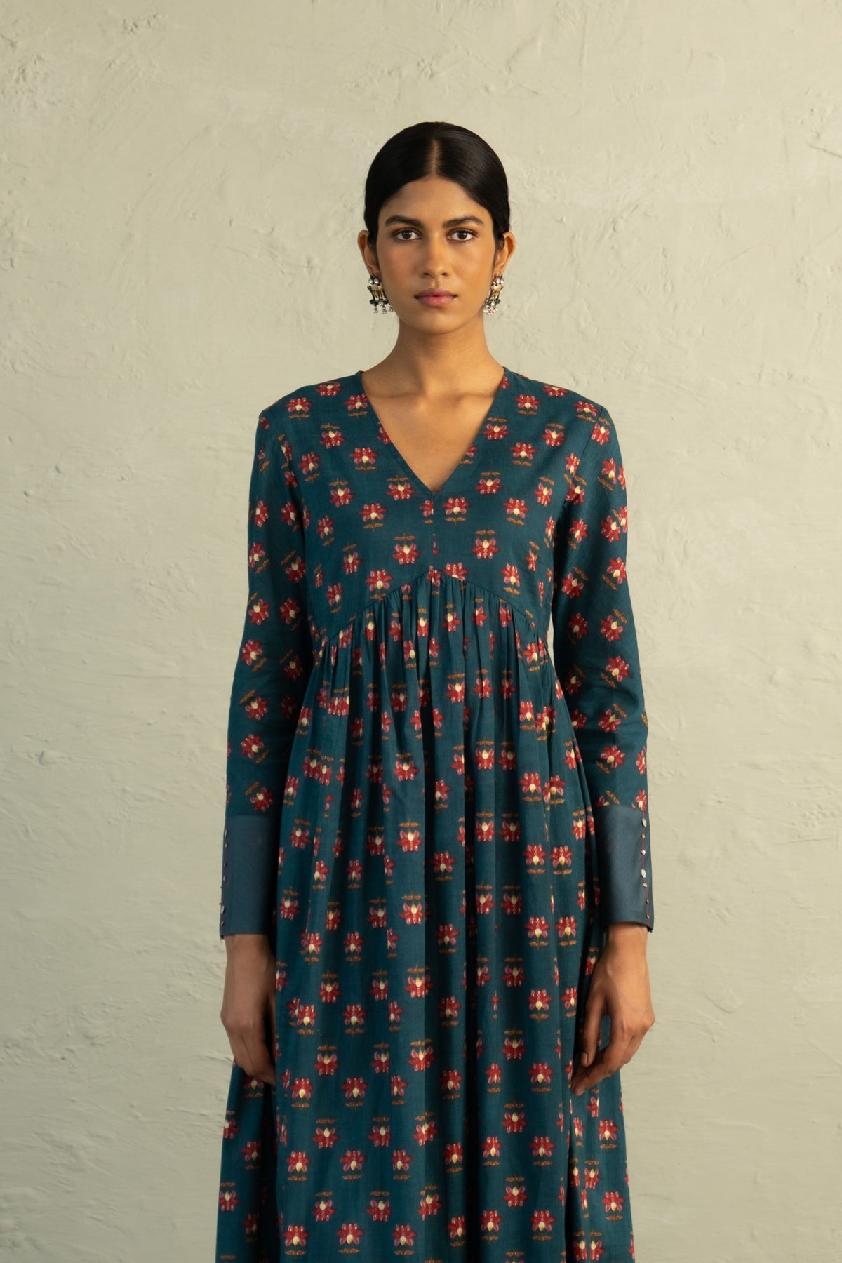 Teal Anarkali Set